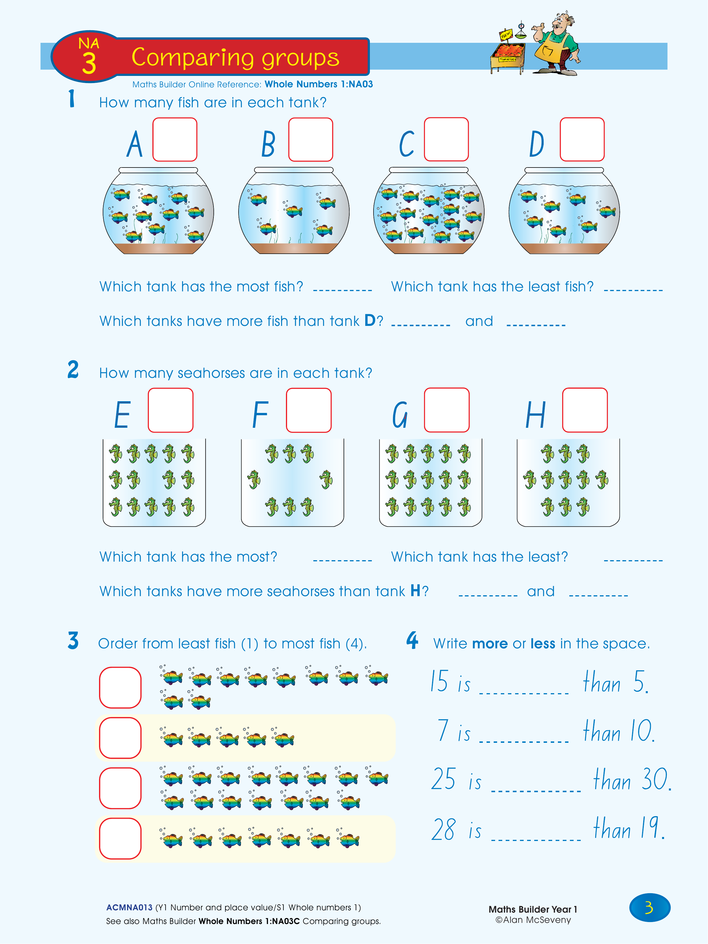 Comparing groups — worksheet preview