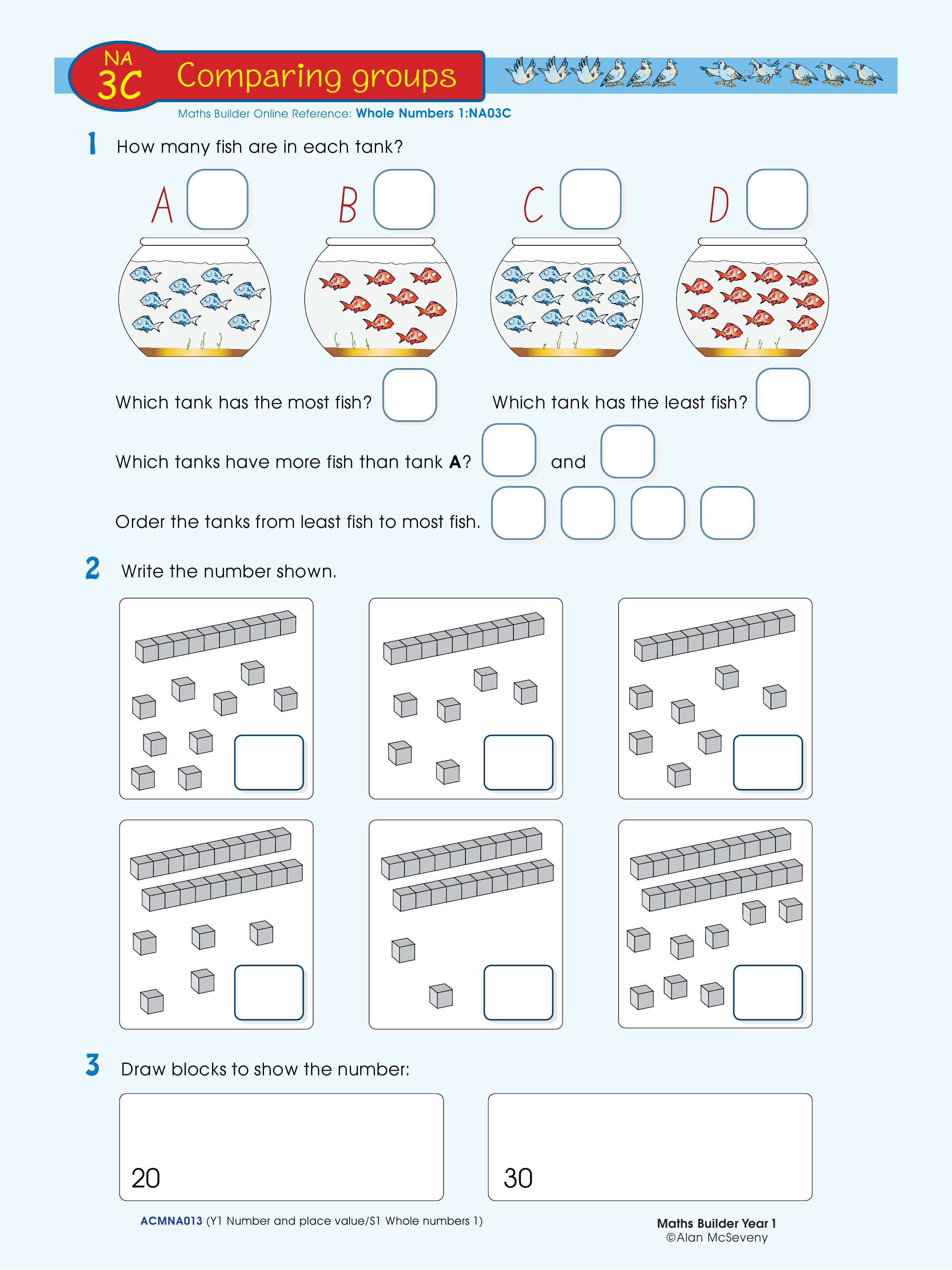 Comparing groups — worksheet preview