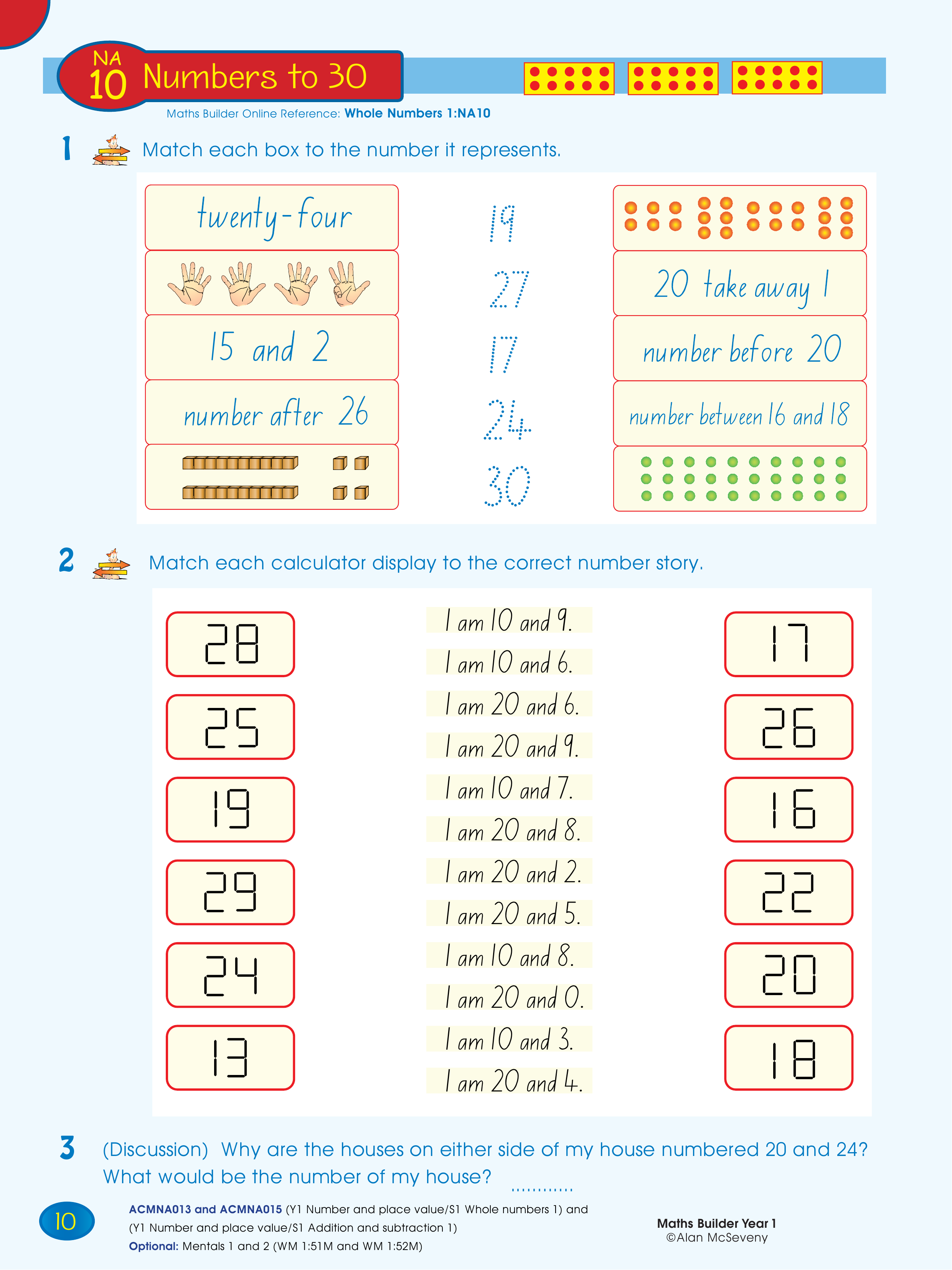 Numbers to 30 — worksheet preview