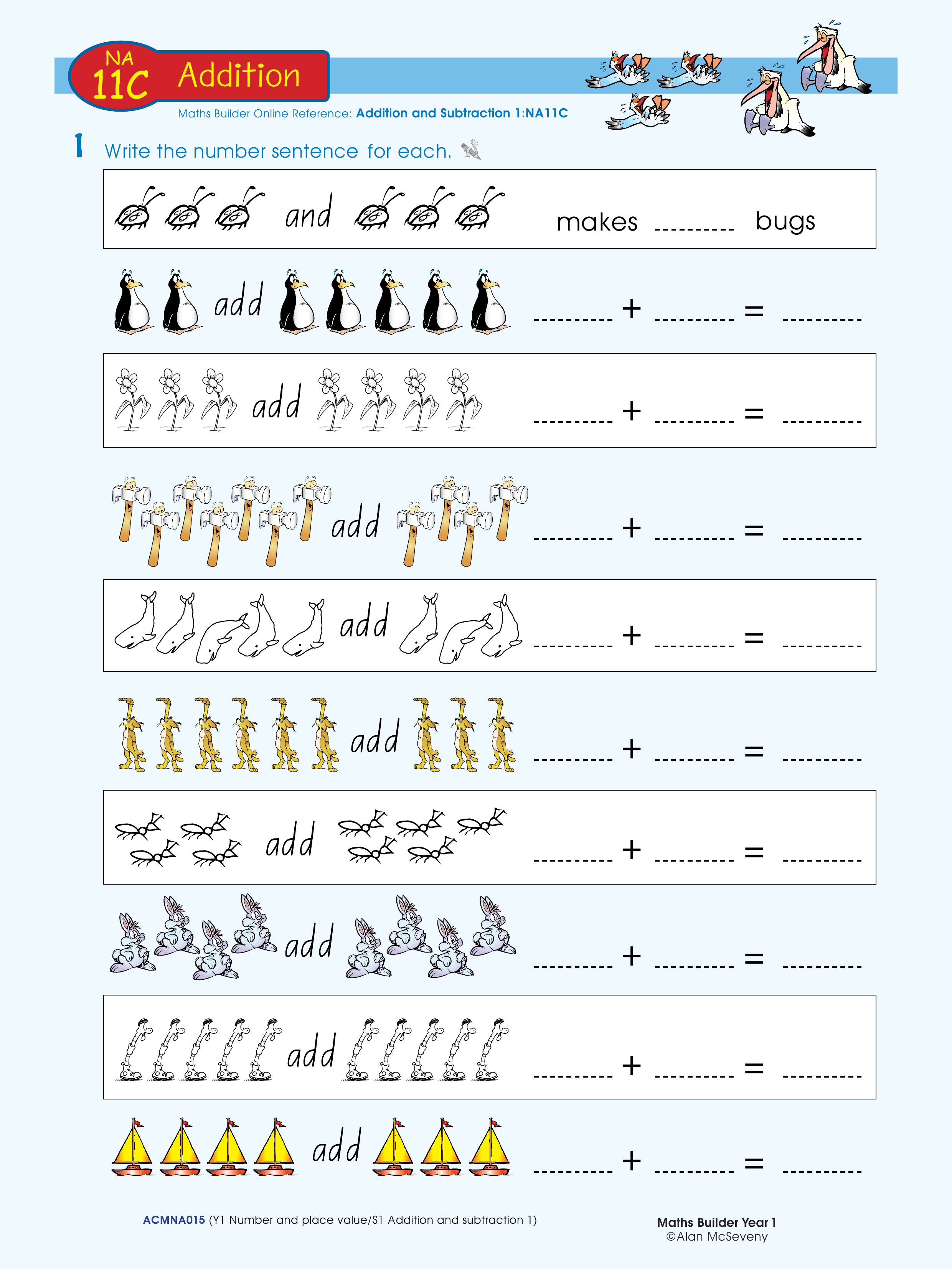 Addition — worksheet preview