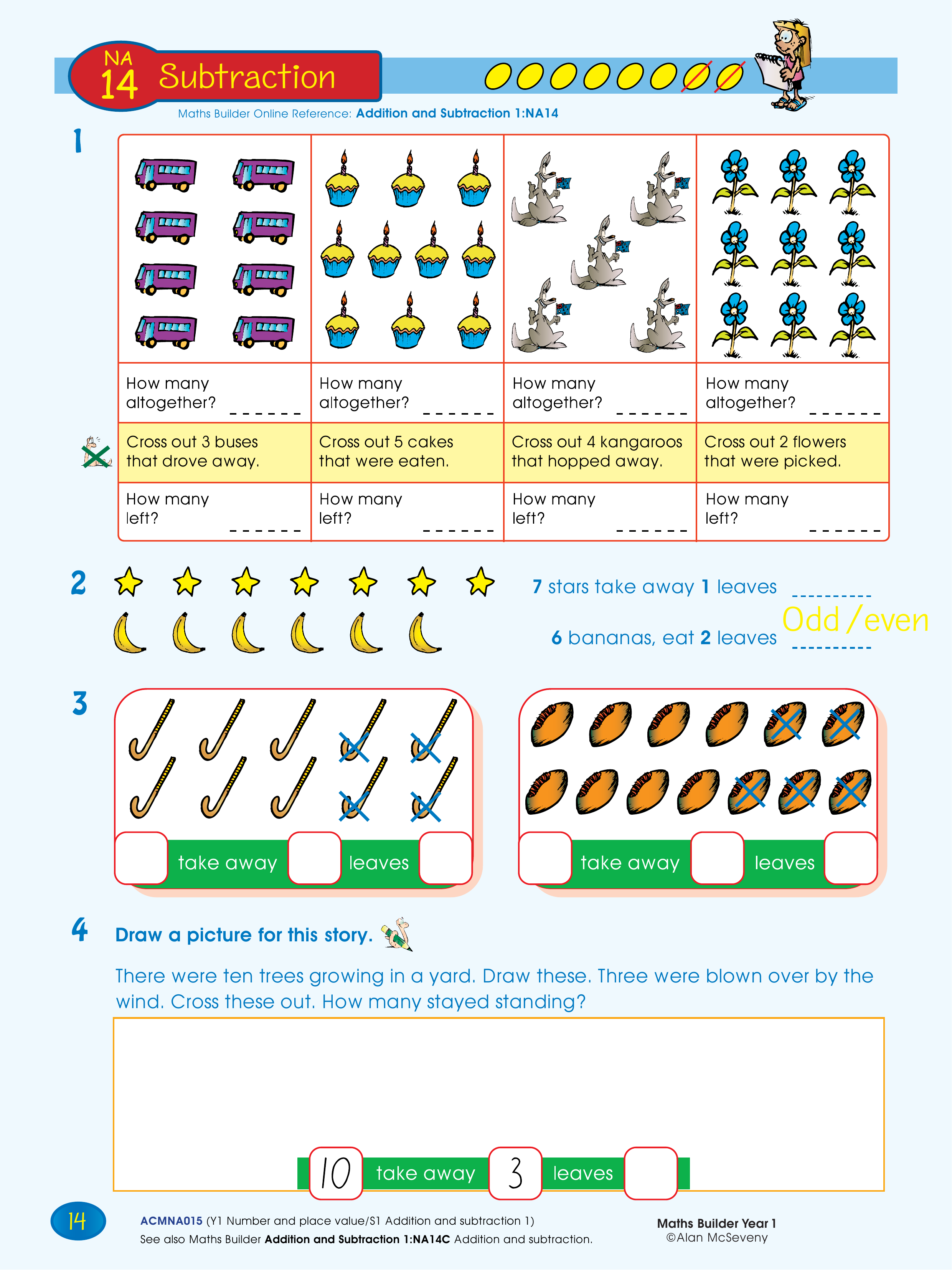 Subtraction — worksheet preview