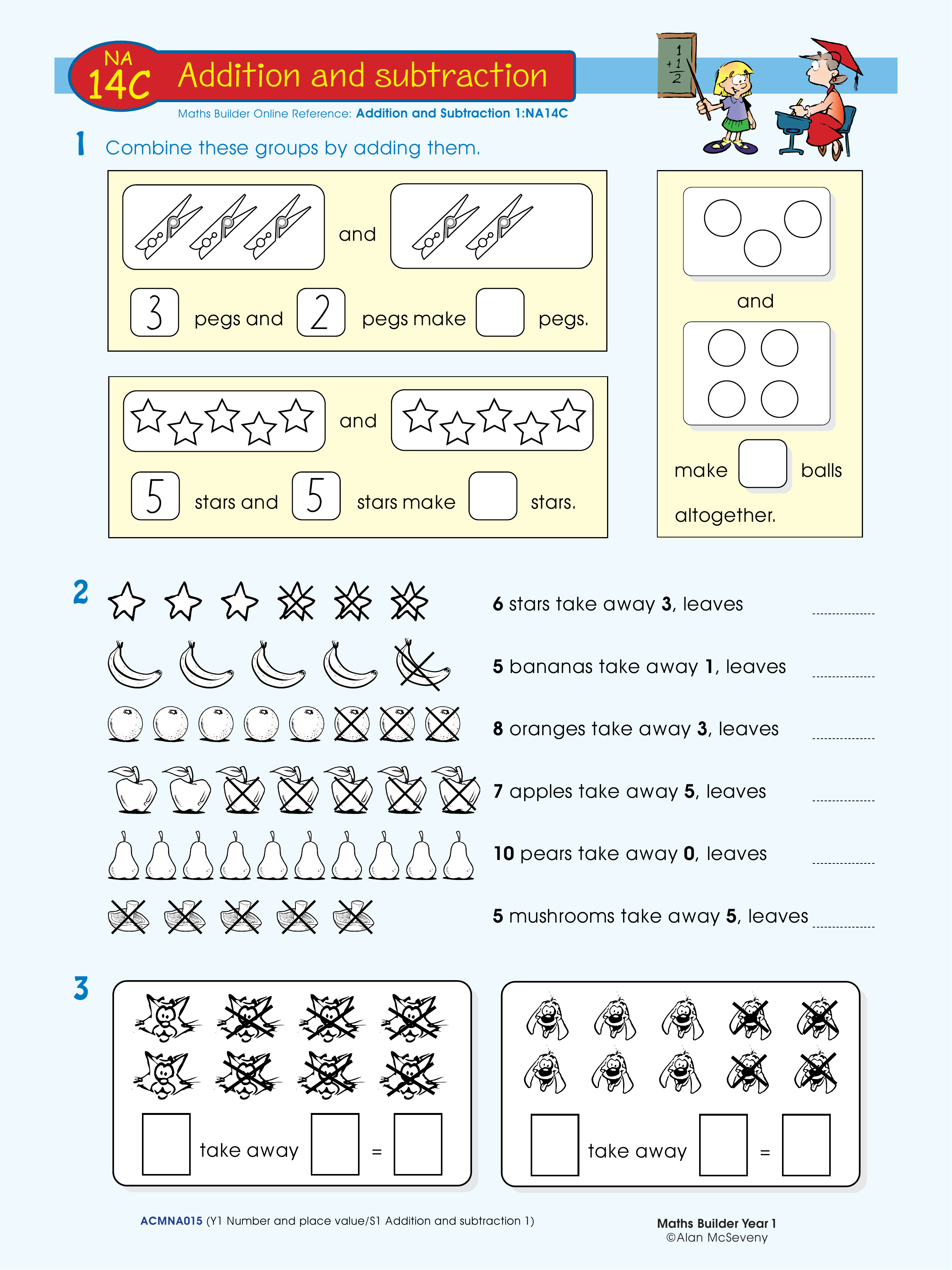 Addition and subtraction — worksheet preview