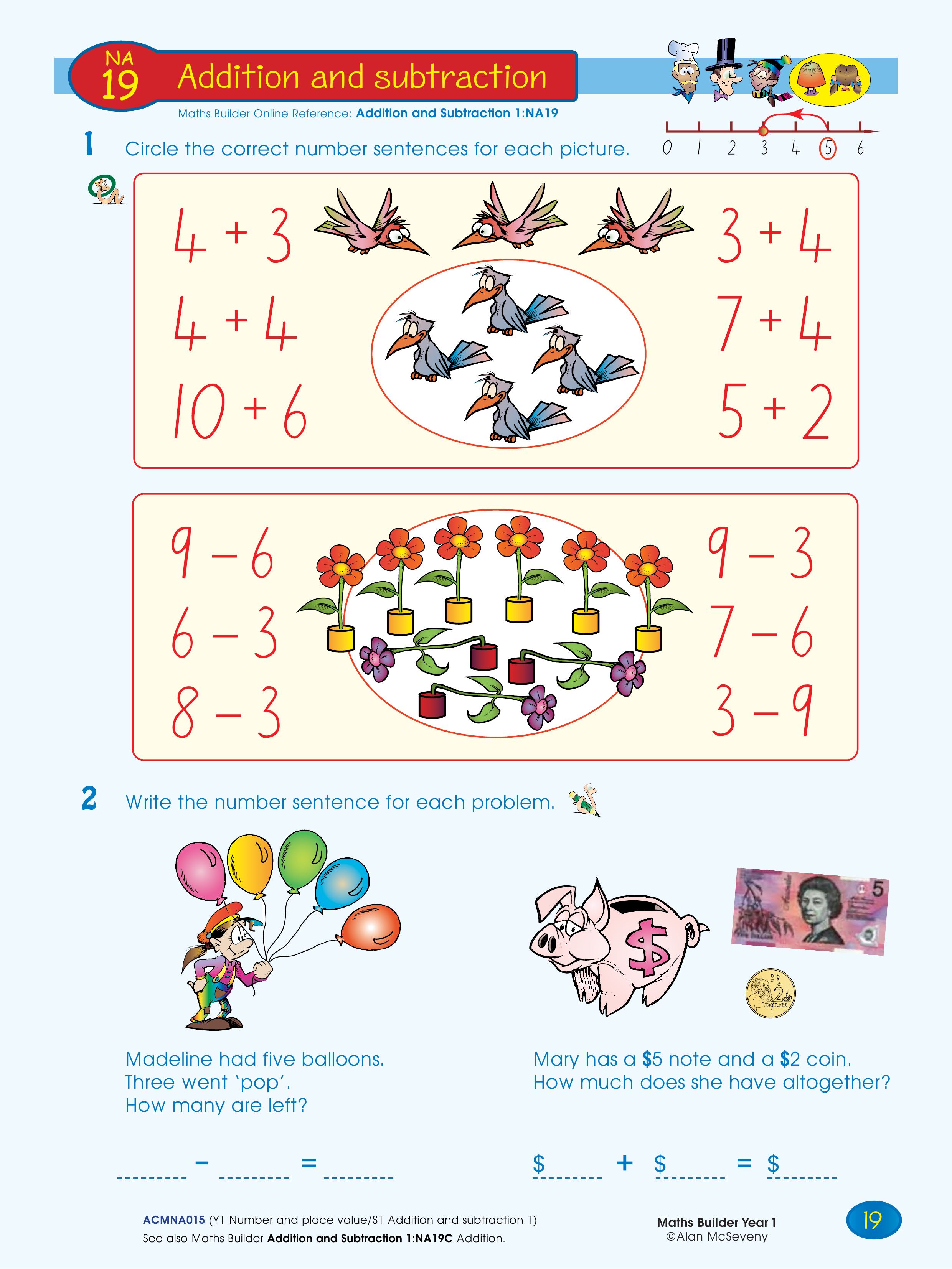 Addition & subtraction — worksheet preview