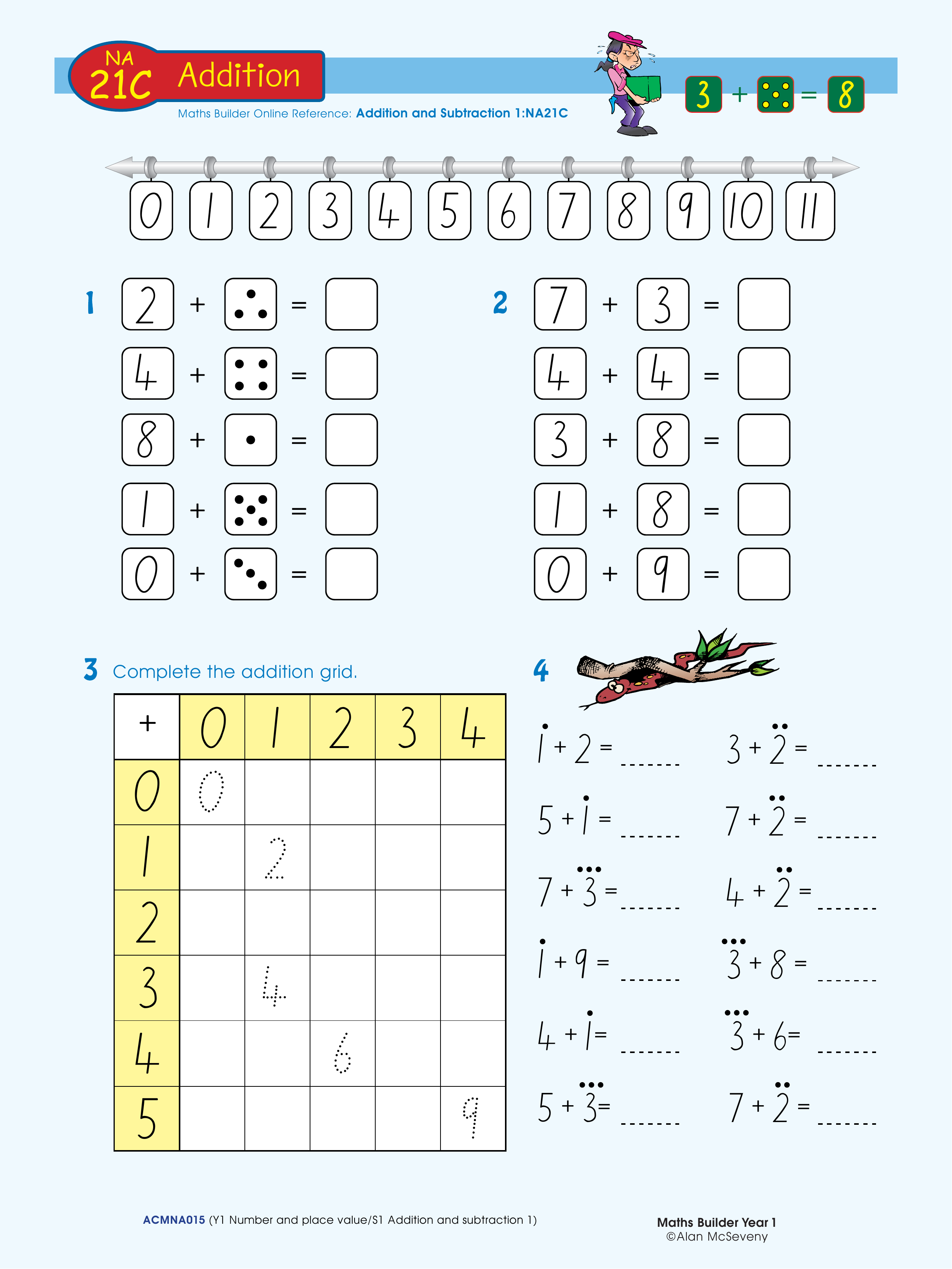 Addition — worksheet preview