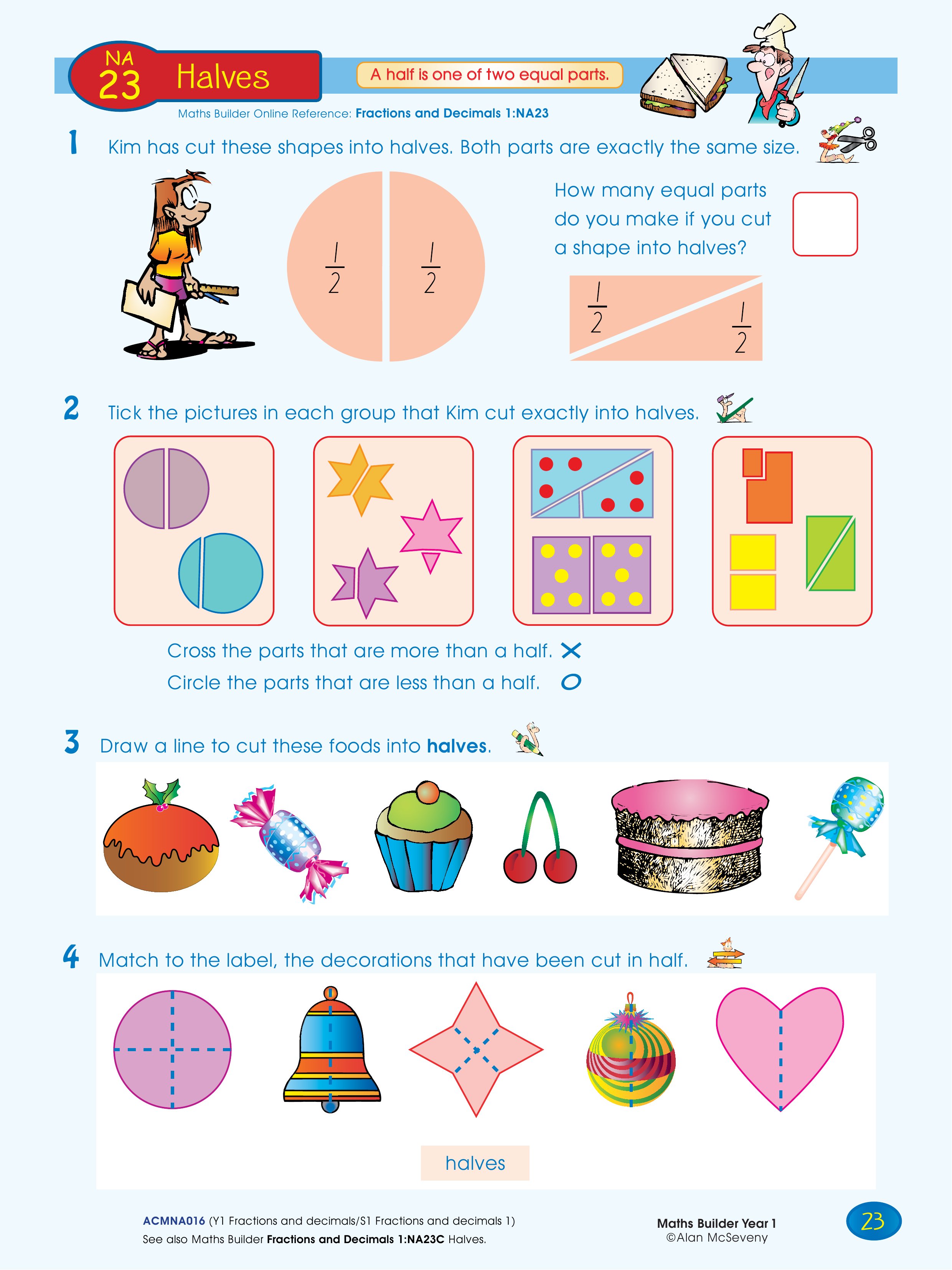 Halves — worksheet preview