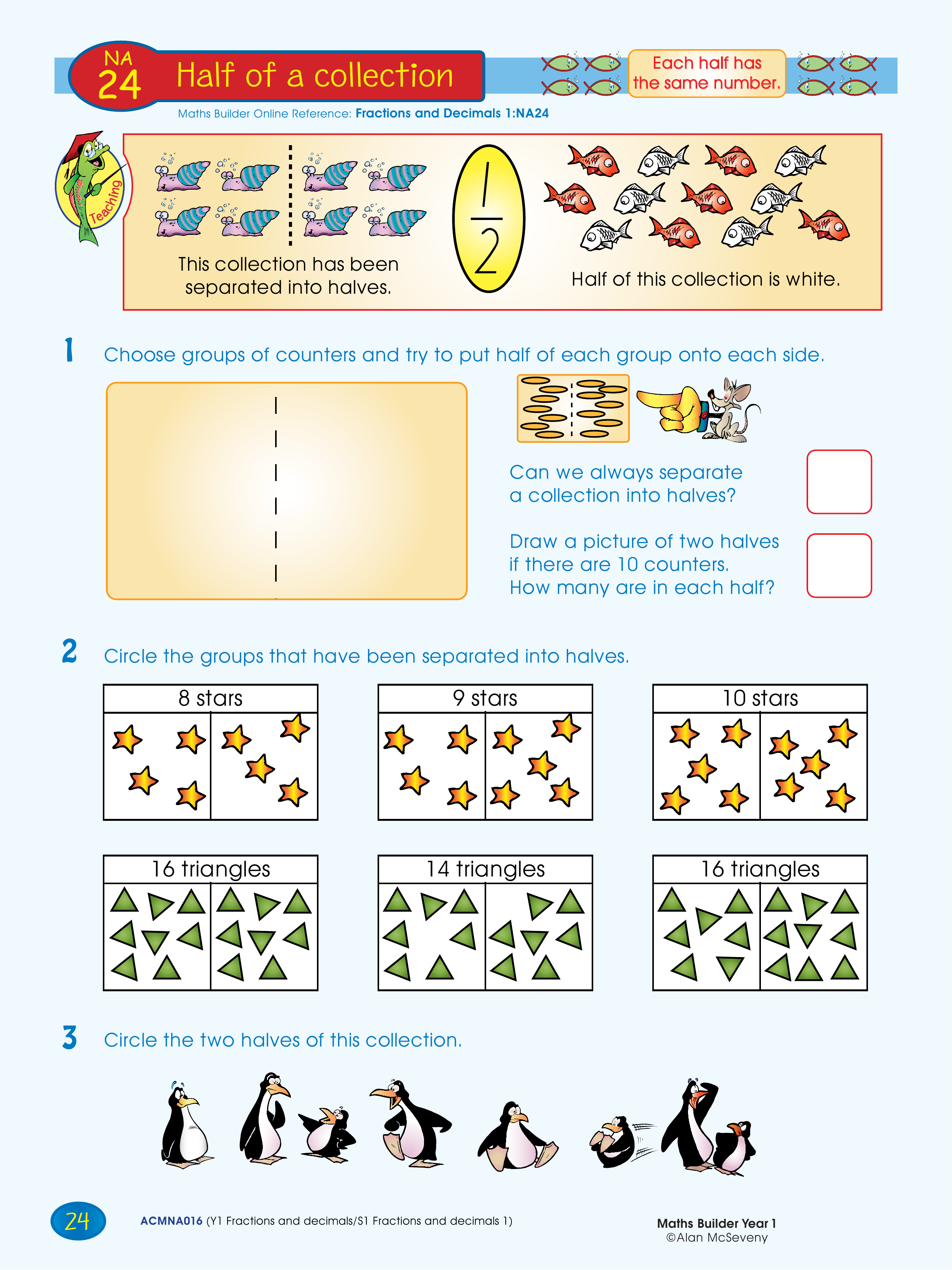 Half of a collection — worksheet preview