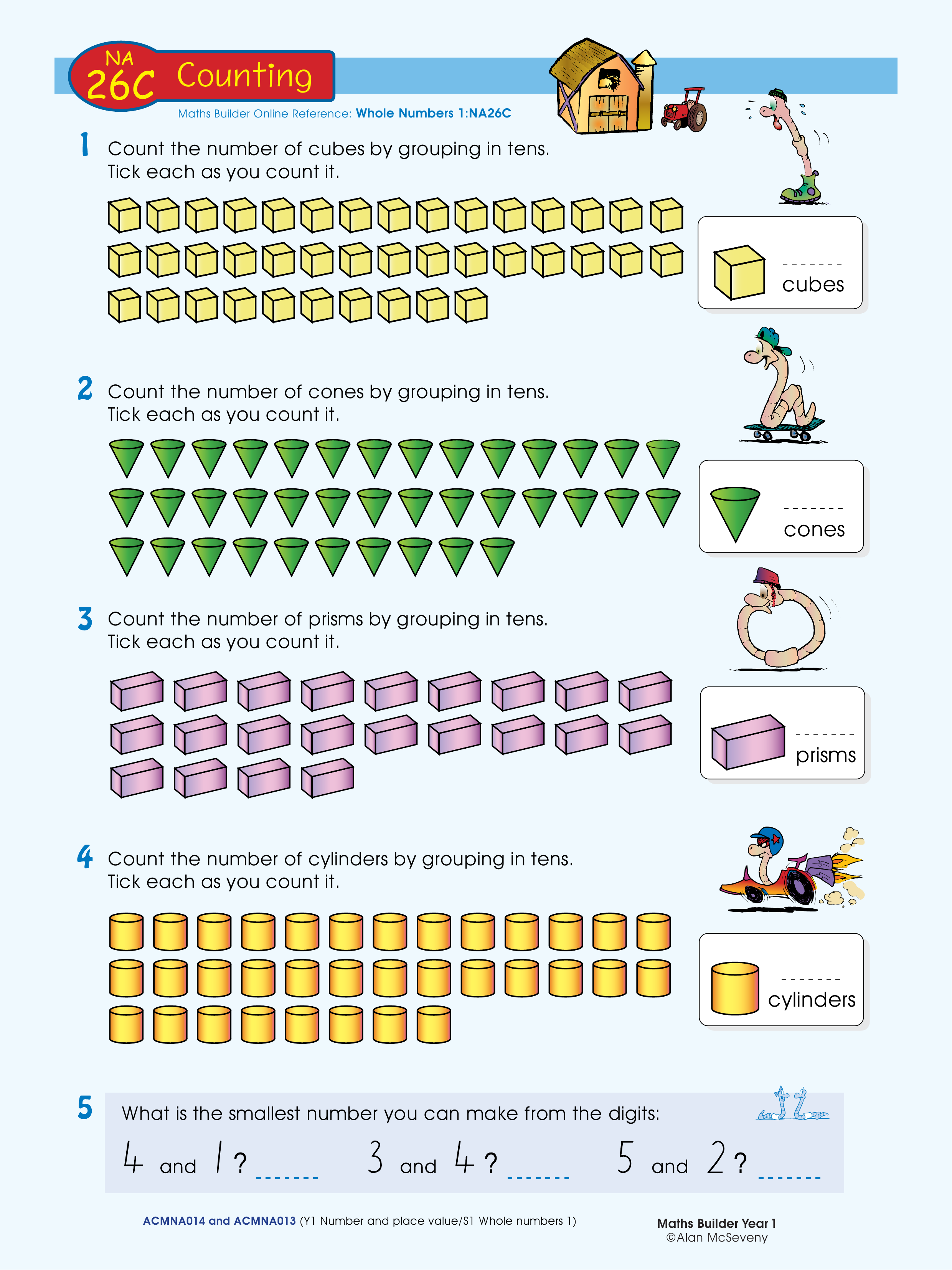 Counting — worksheet preview