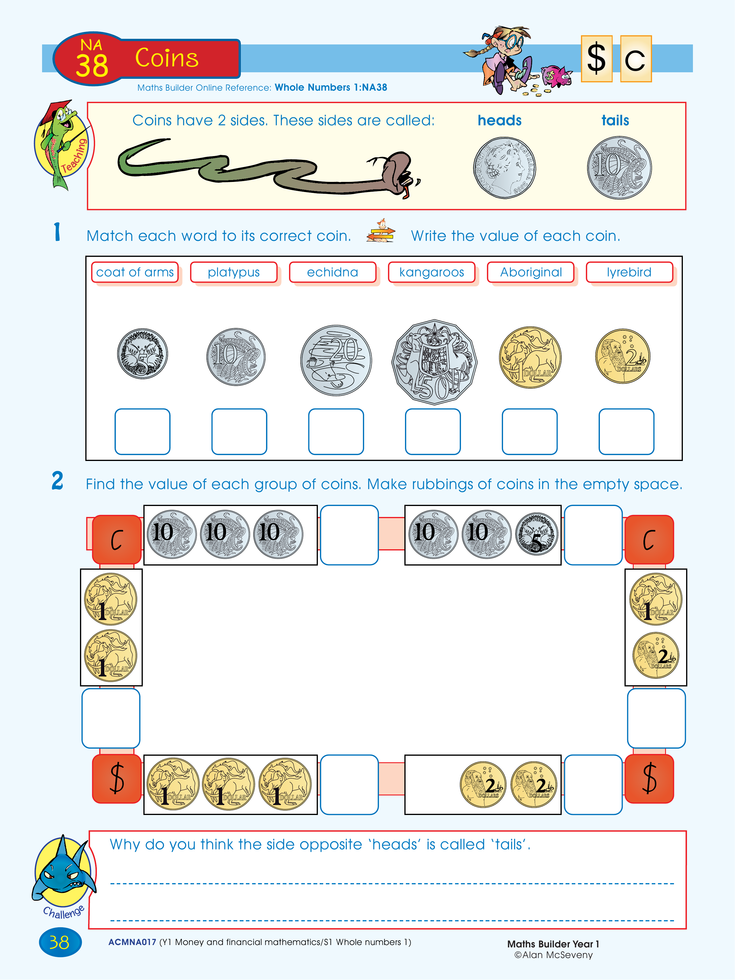 Coins — worksheet preview