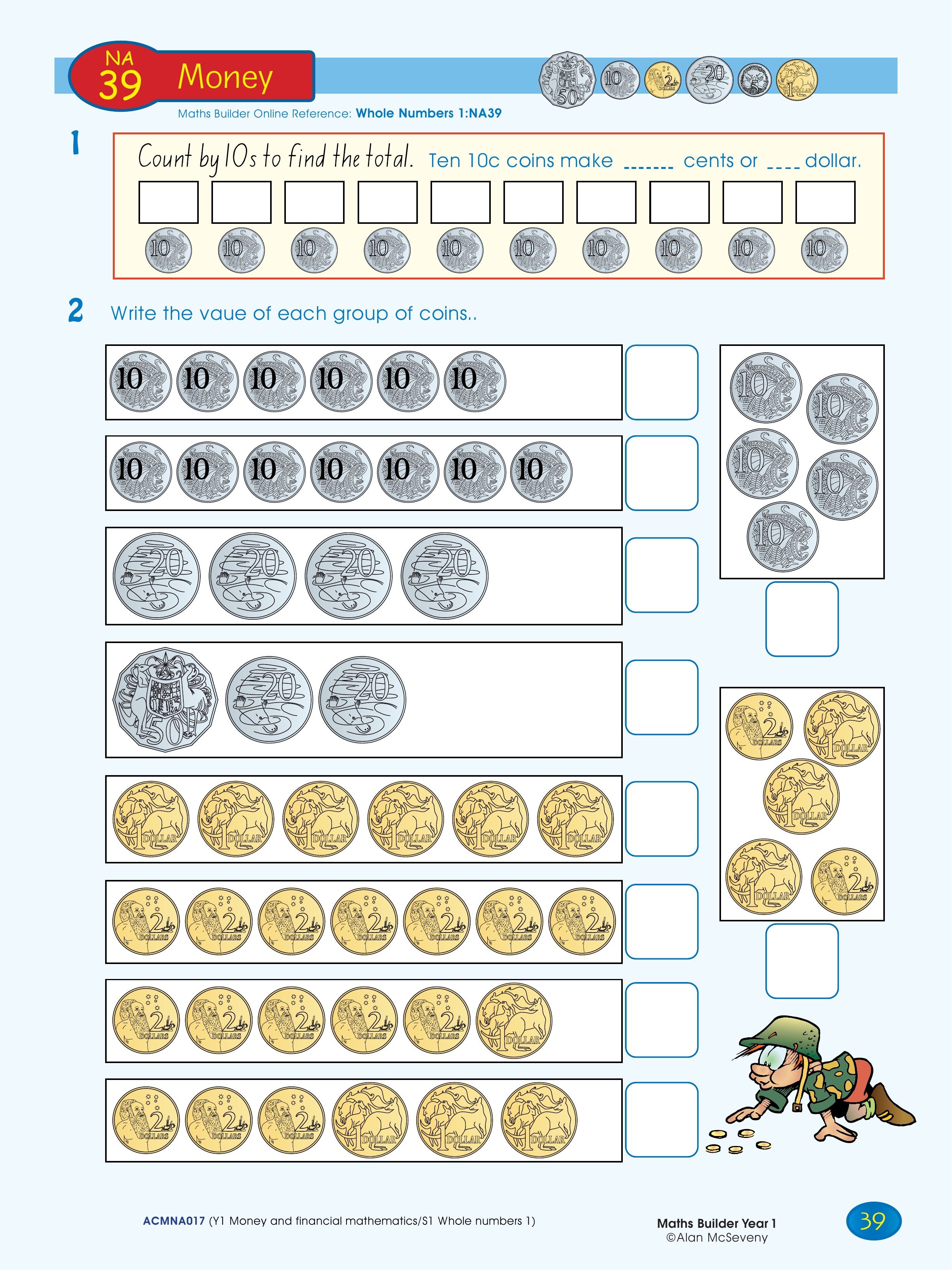 Money — worksheet preview
