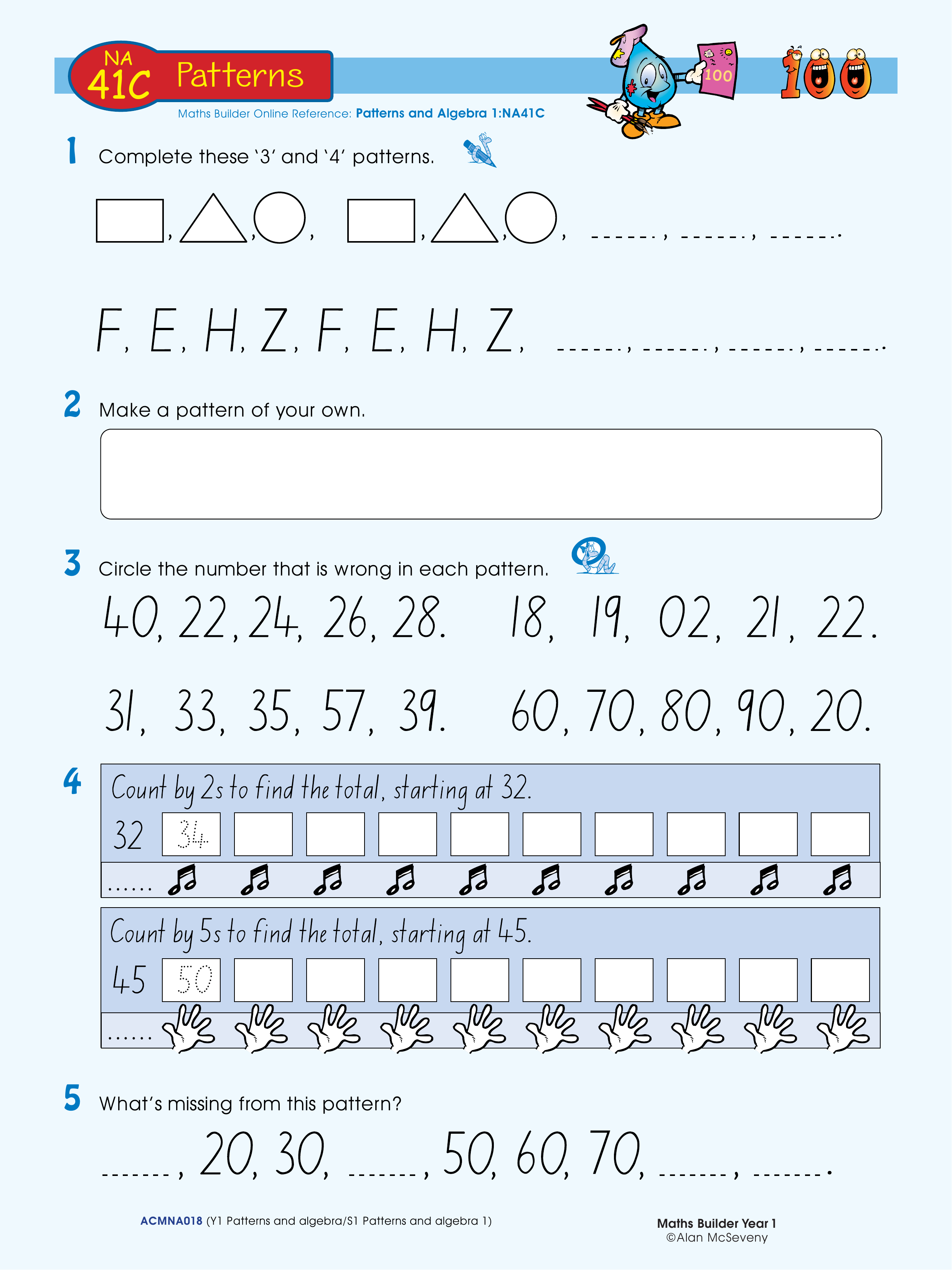 Patterns — worksheet preview