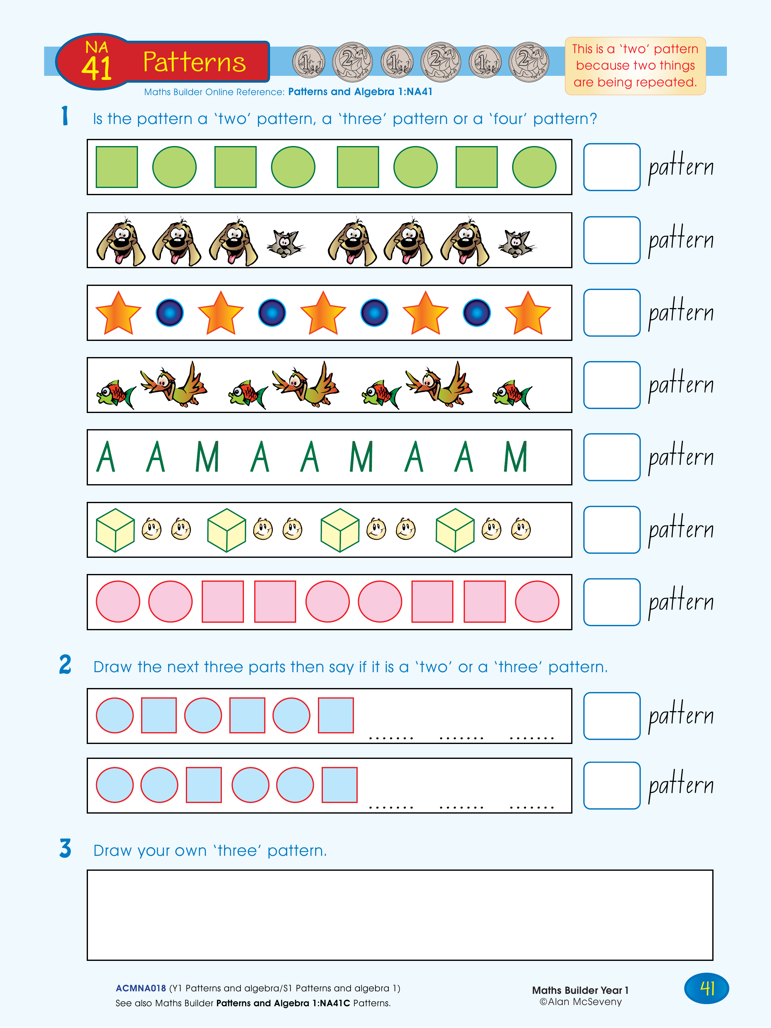 Patterns — worksheet preview