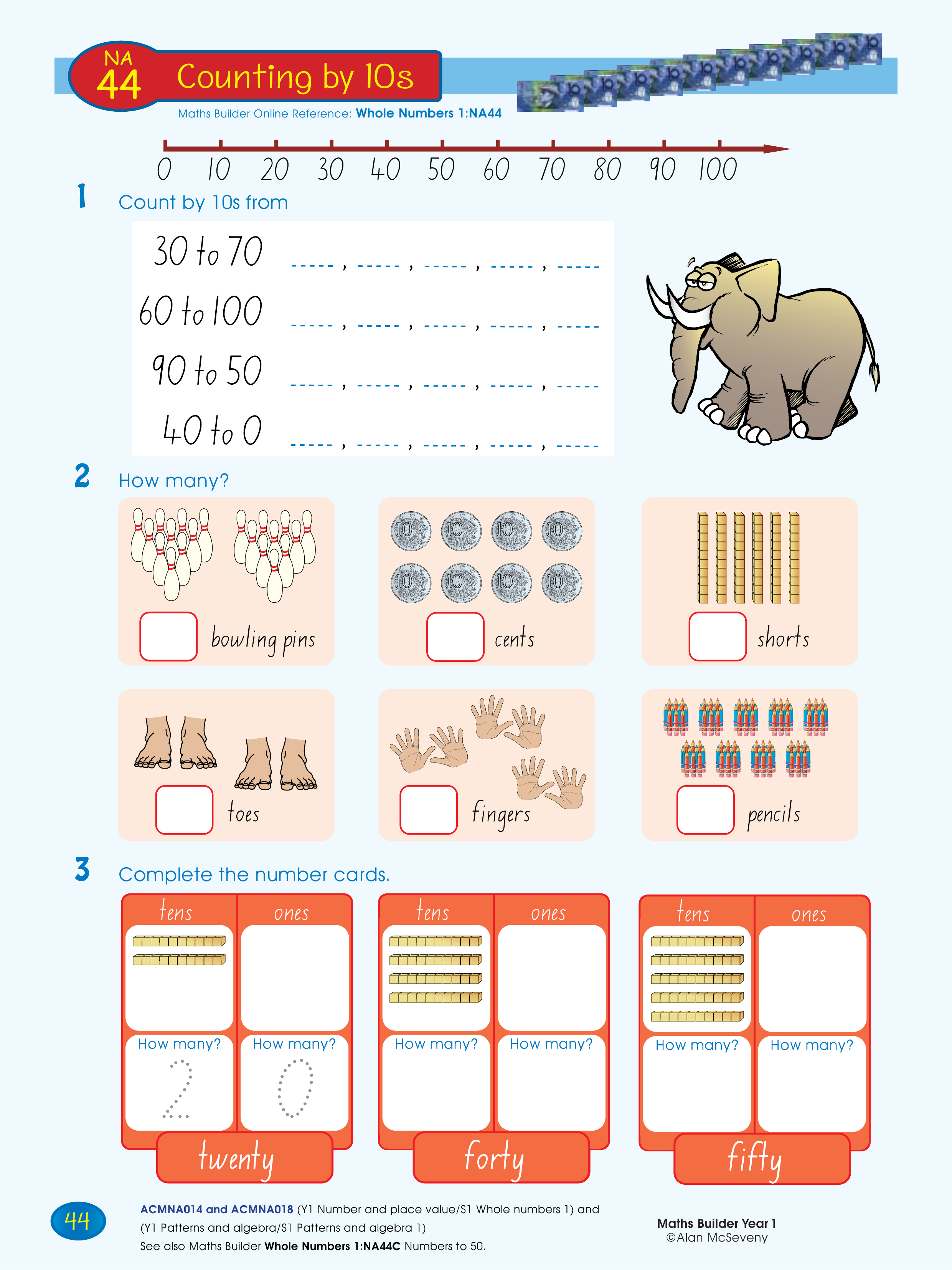Counting by 10s — worksheet preview
