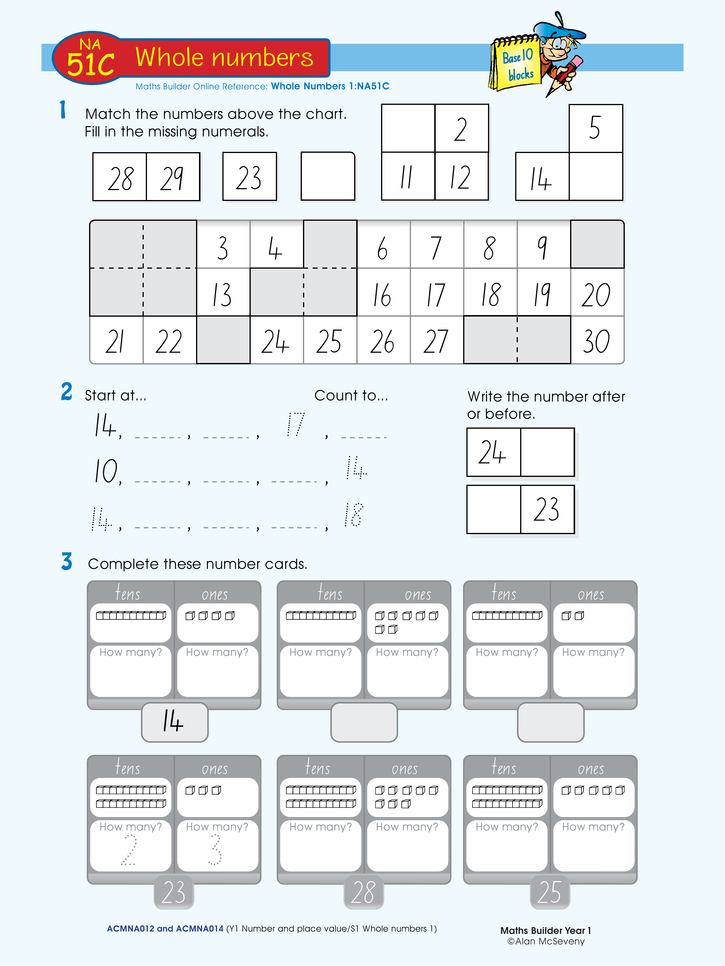 Whole numbers — worksheet preview