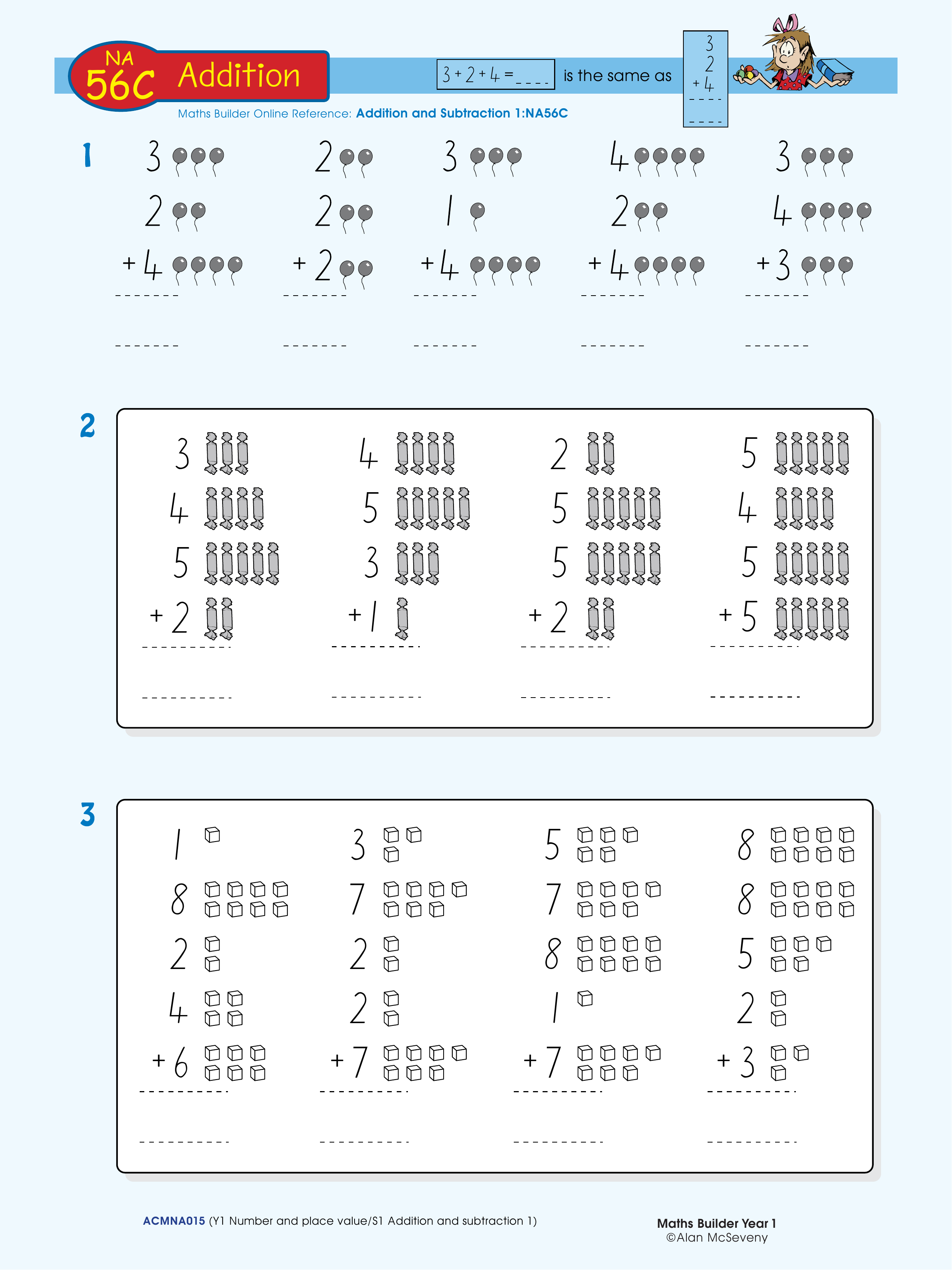 Addition — worksheet preview