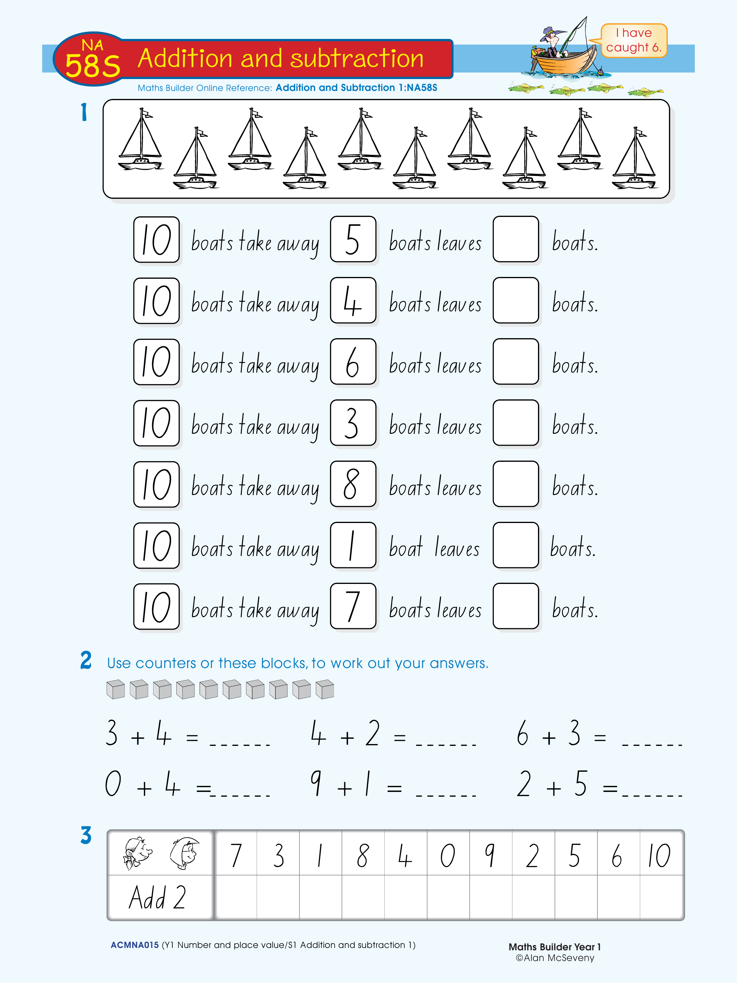 Addition and subtraction — worksheet preview