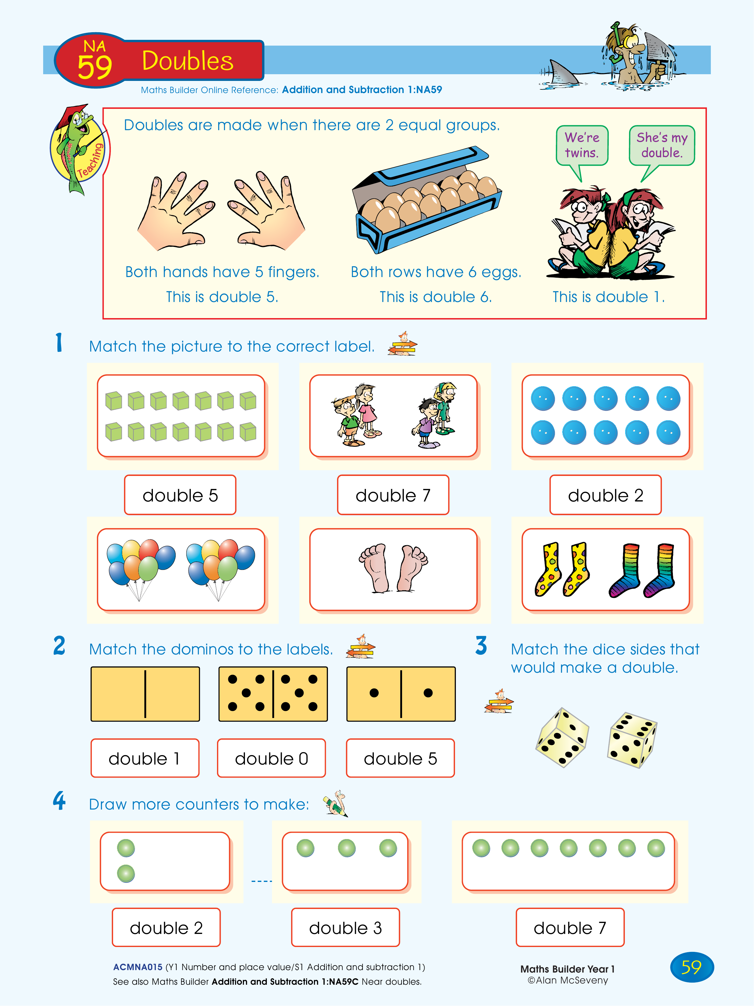 Doubles — worksheet preview
