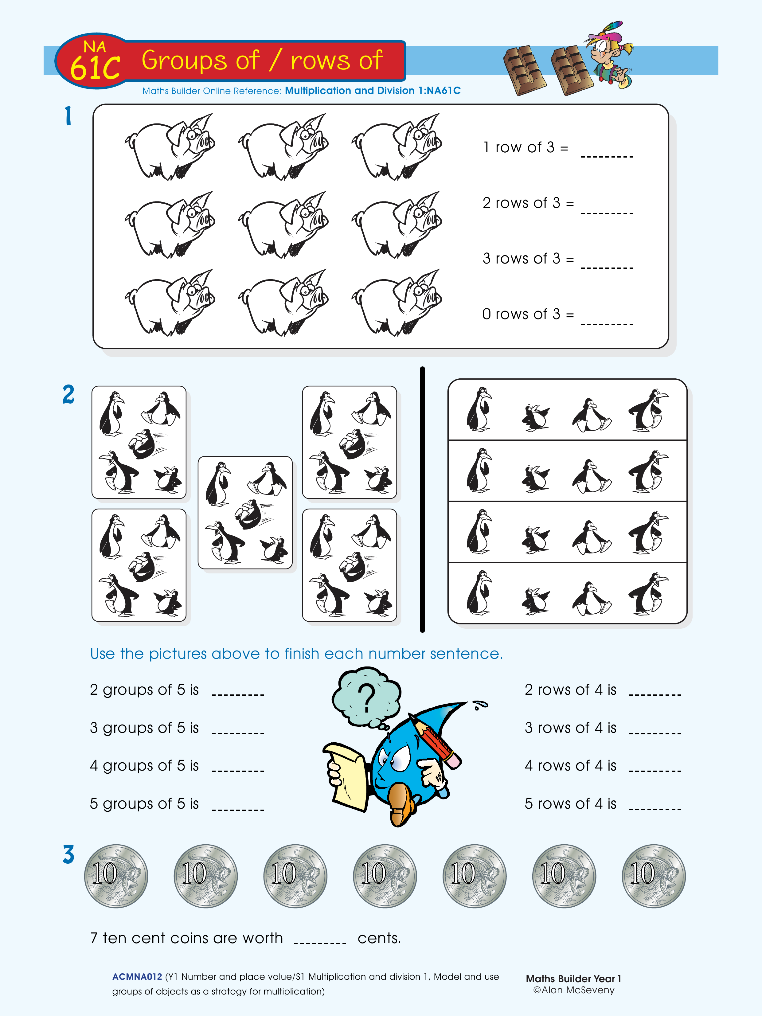 Groups of / rows of — worksheet preview