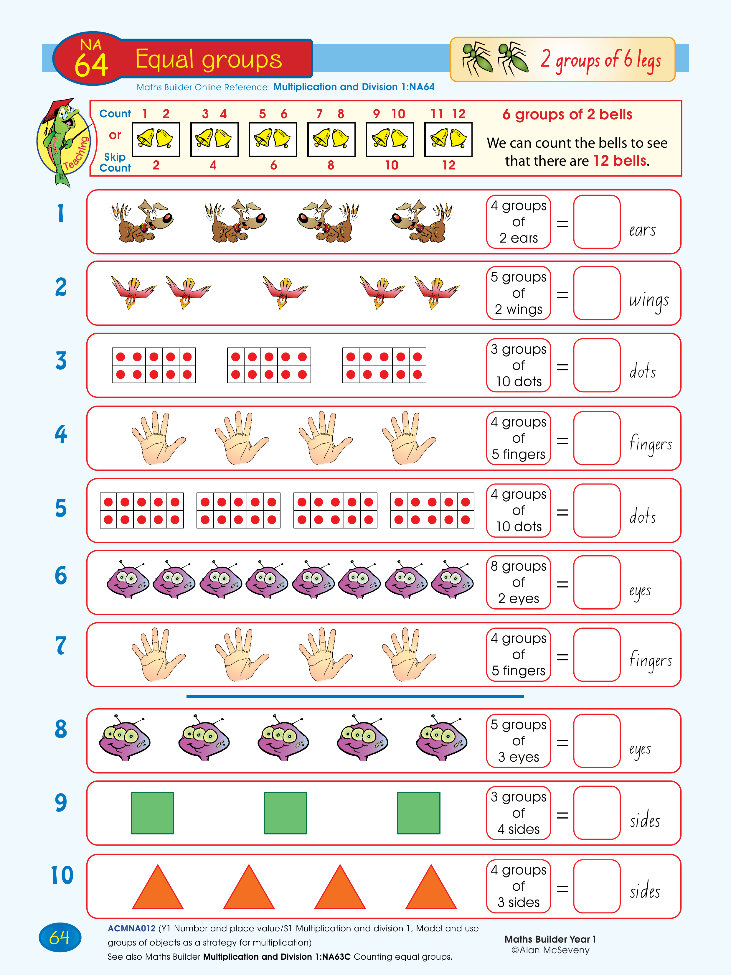 Equal groups — worksheet preview