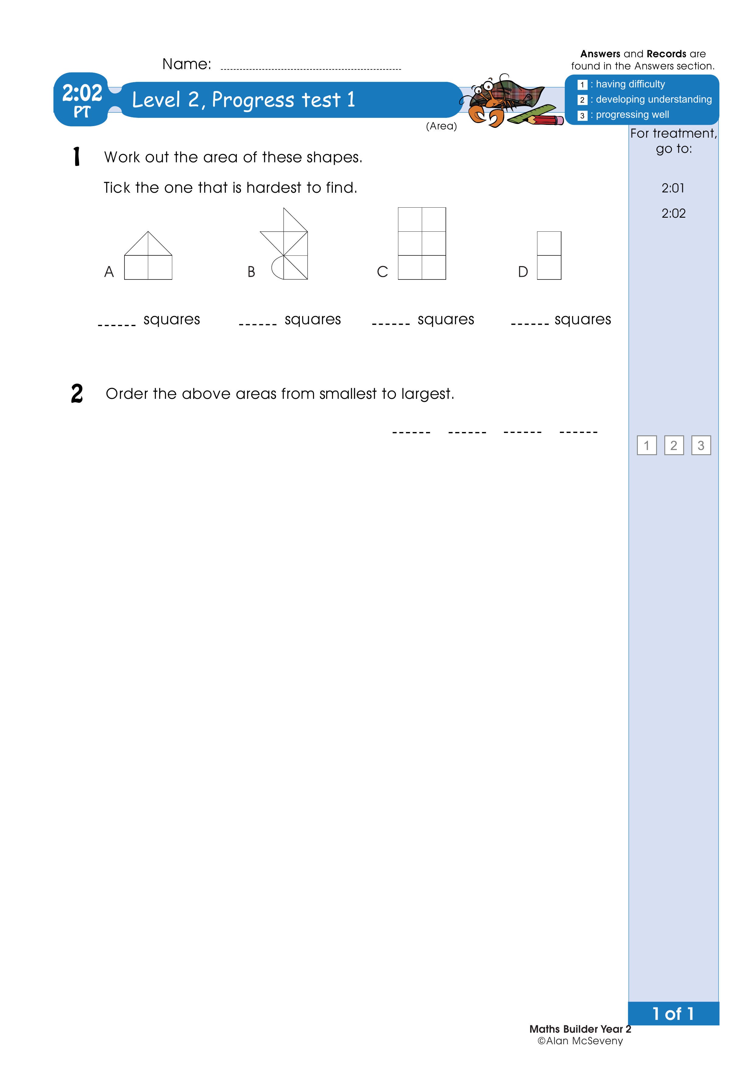 Progress test — worksheet preview