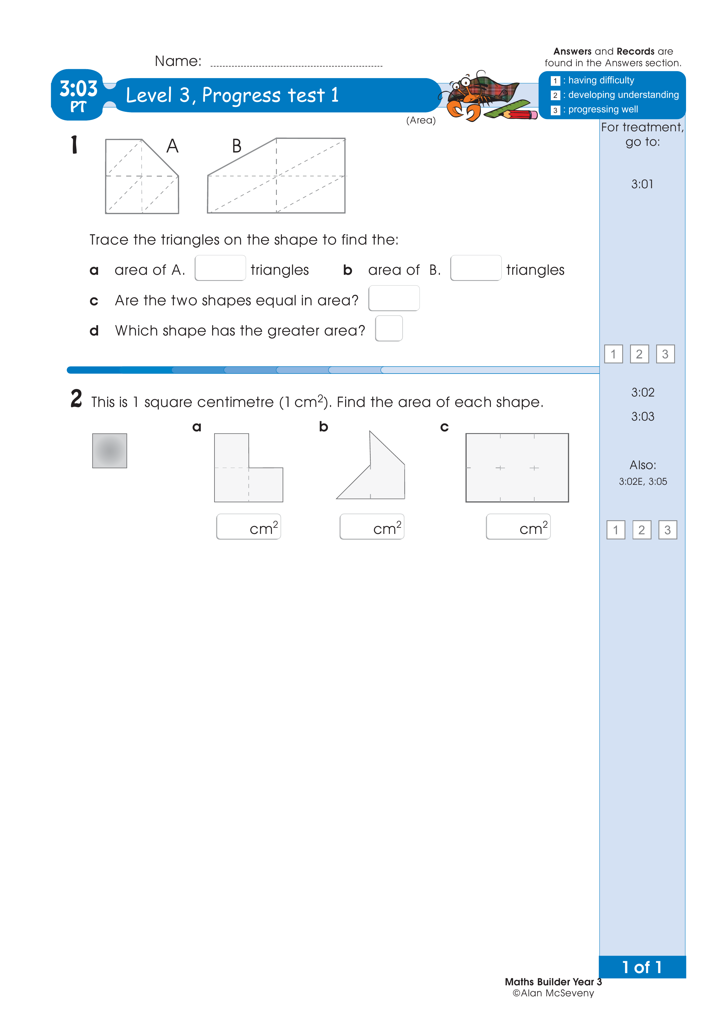 Progress test — worksheet preview
