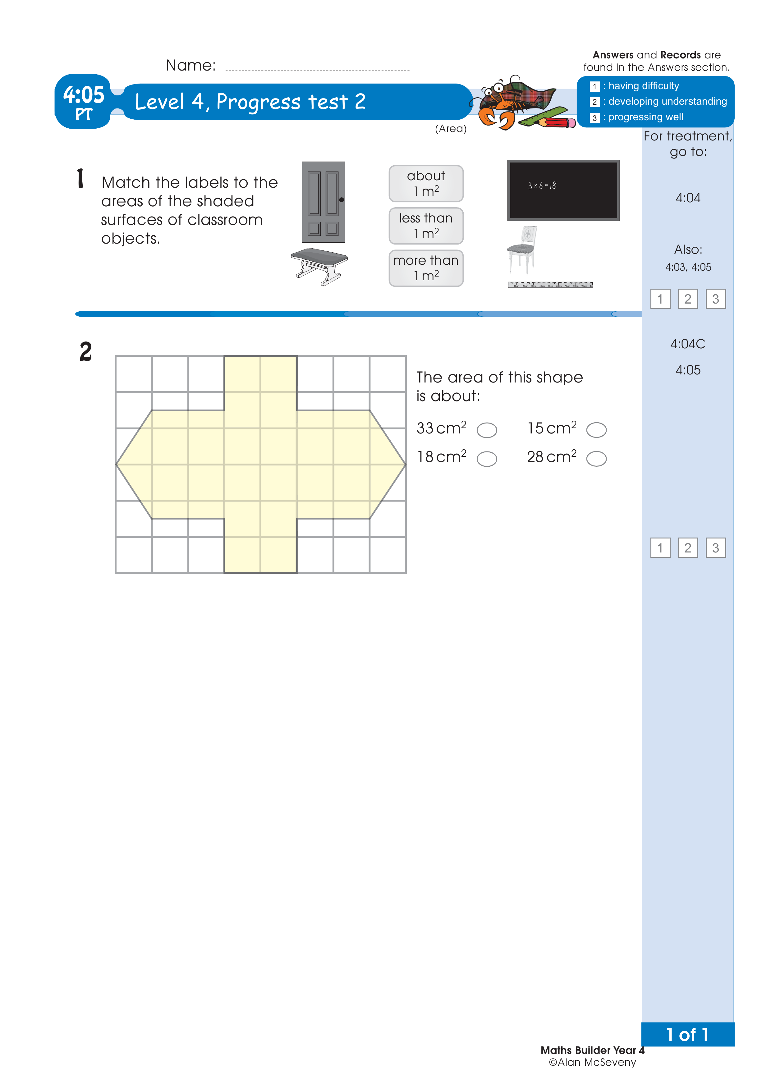 Progress test — worksheet preview