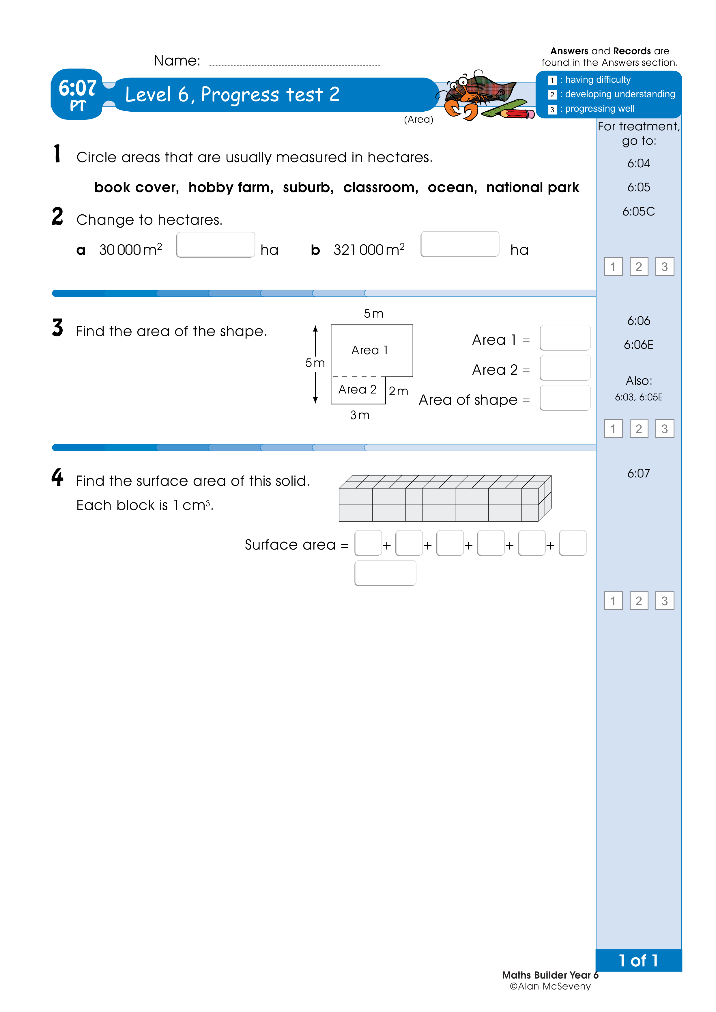 Progress test — worksheet preview