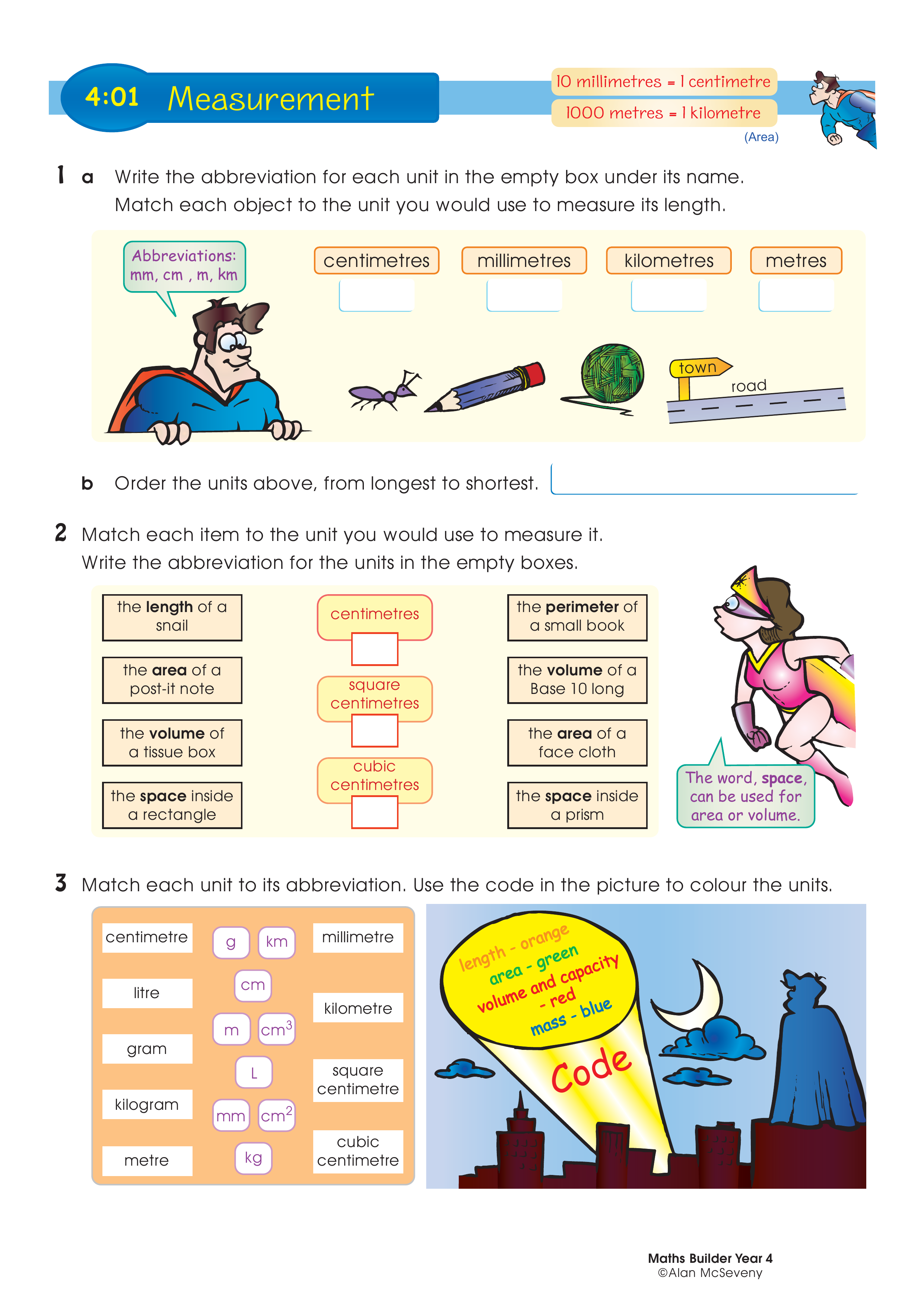 Measurement — worksheet preview