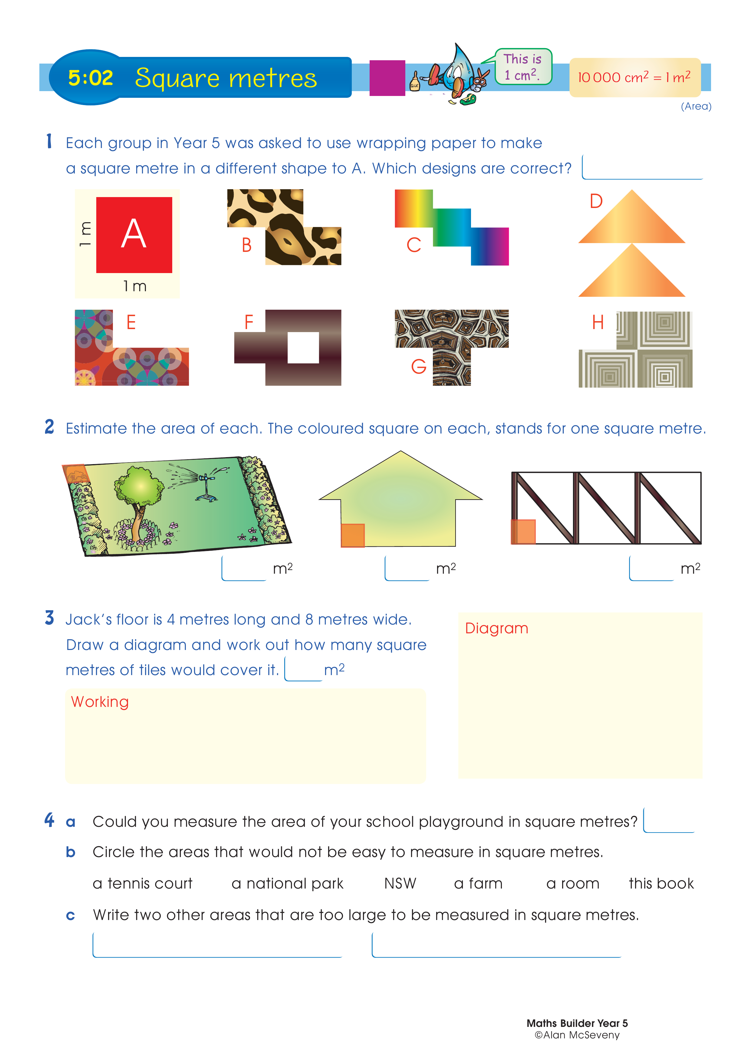 Square metres — worksheet preview