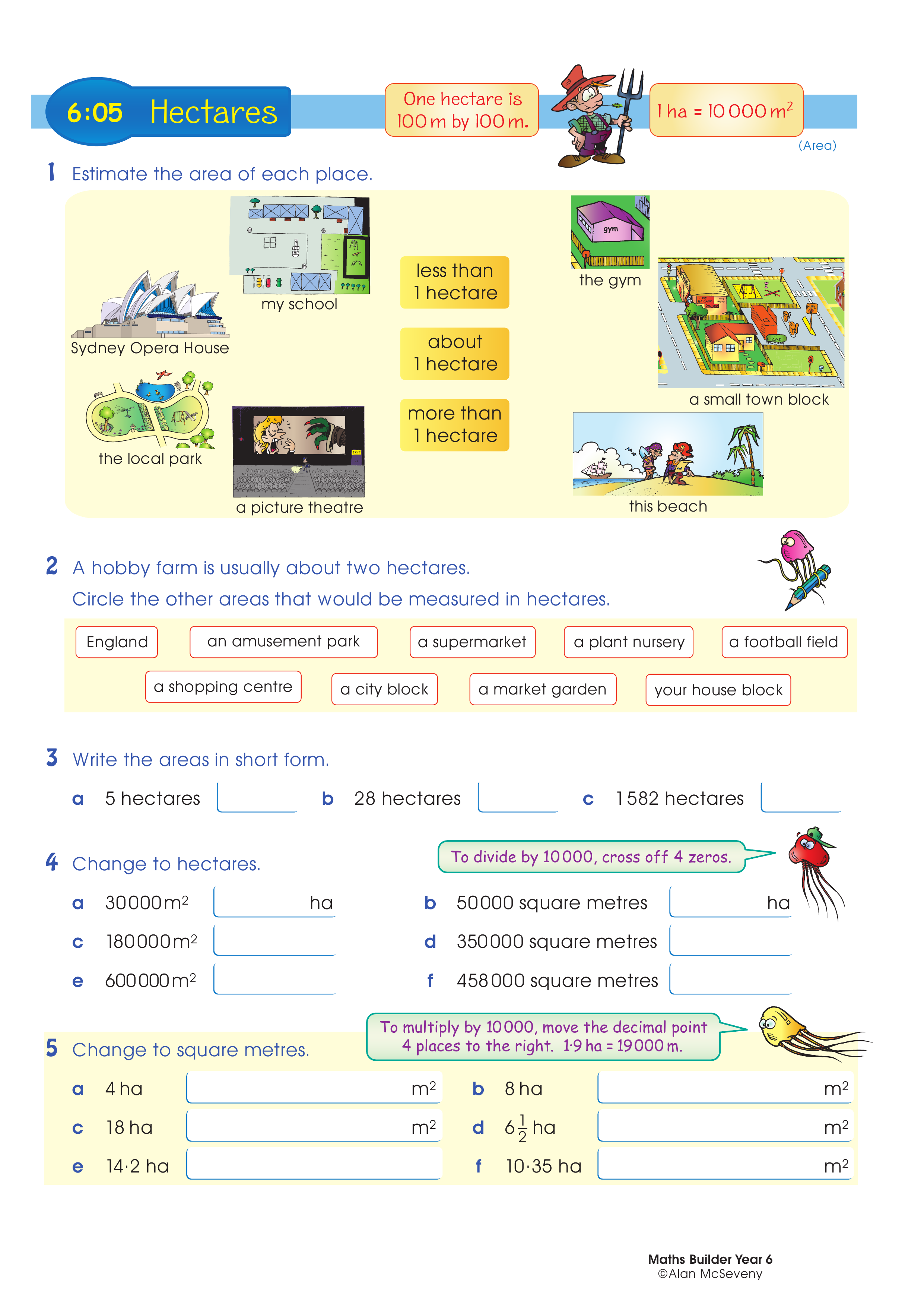 Hectares — worksheet preview