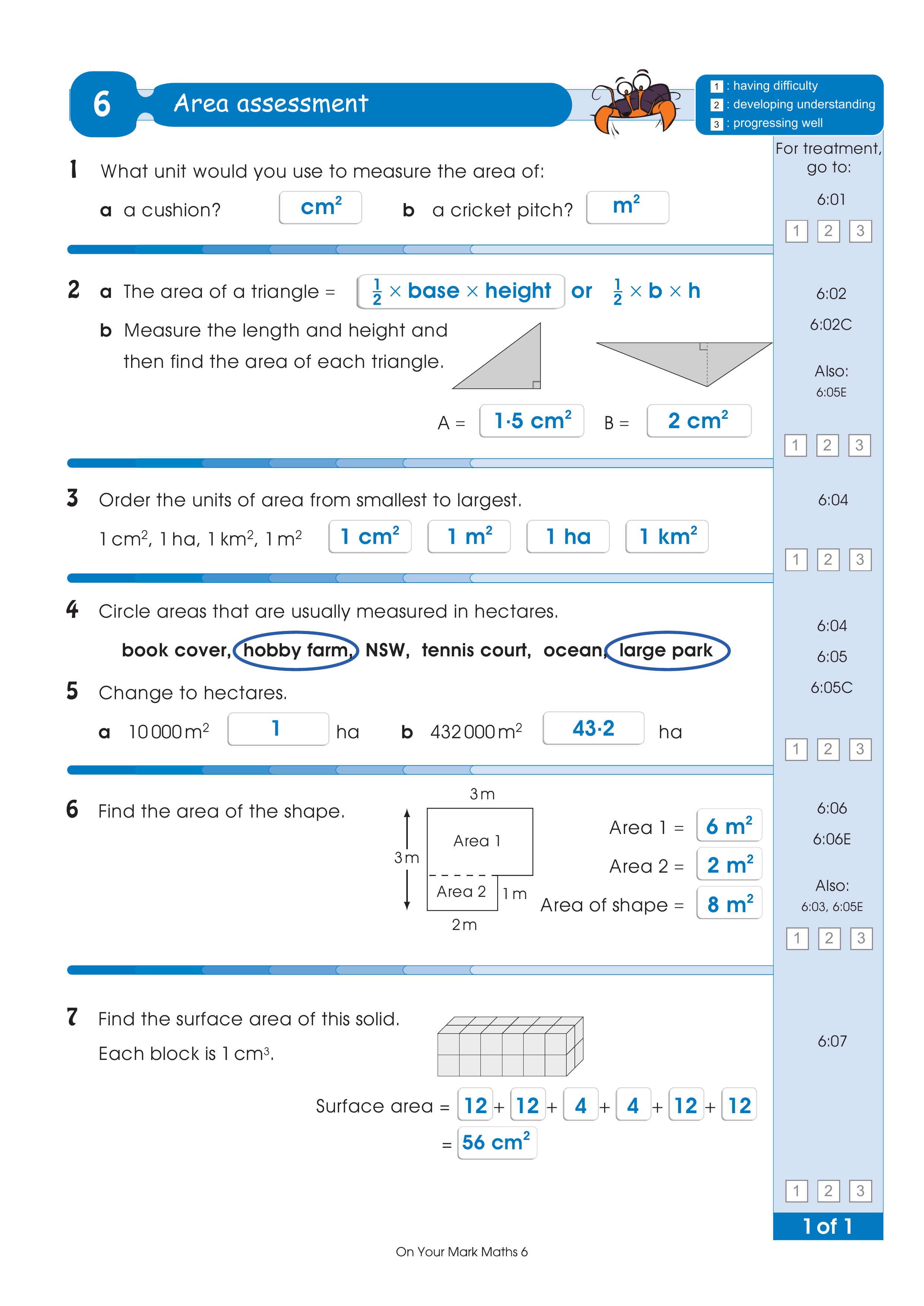 Assessment test answers — worksheet preview