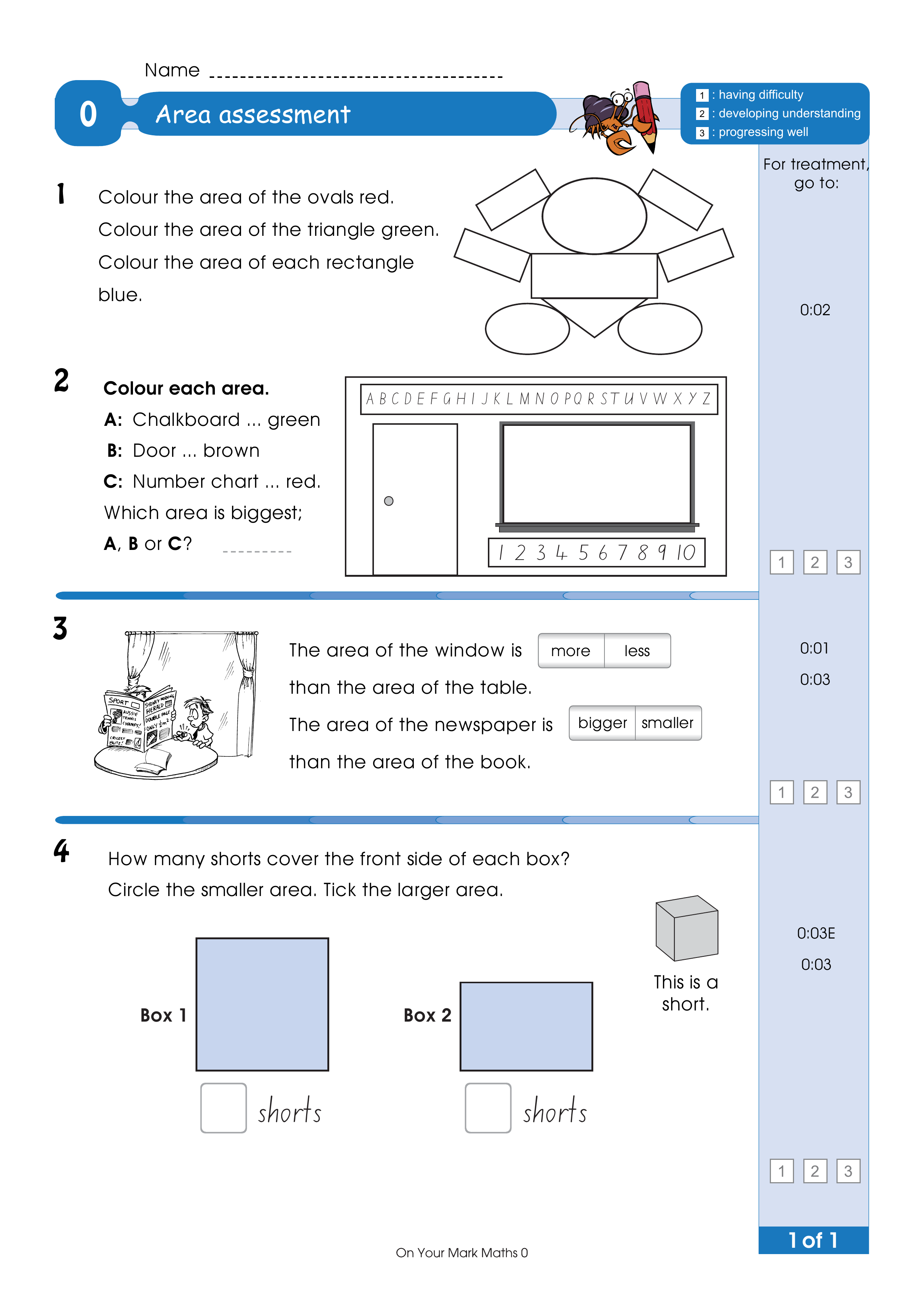 Assessment for the whole of Level 0 — worksheet preview