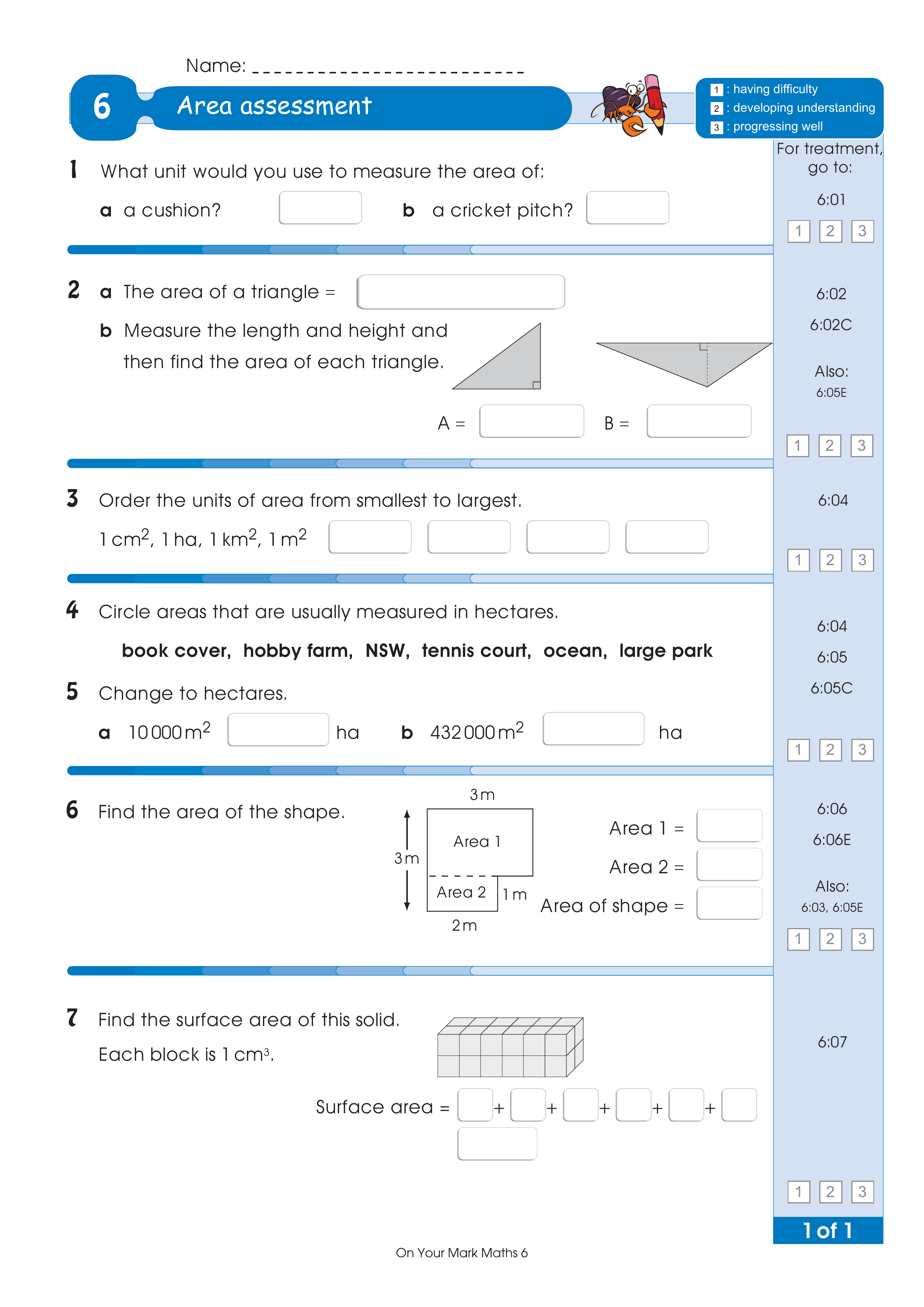 Assessment for the whole of Level 6 — worksheet preview