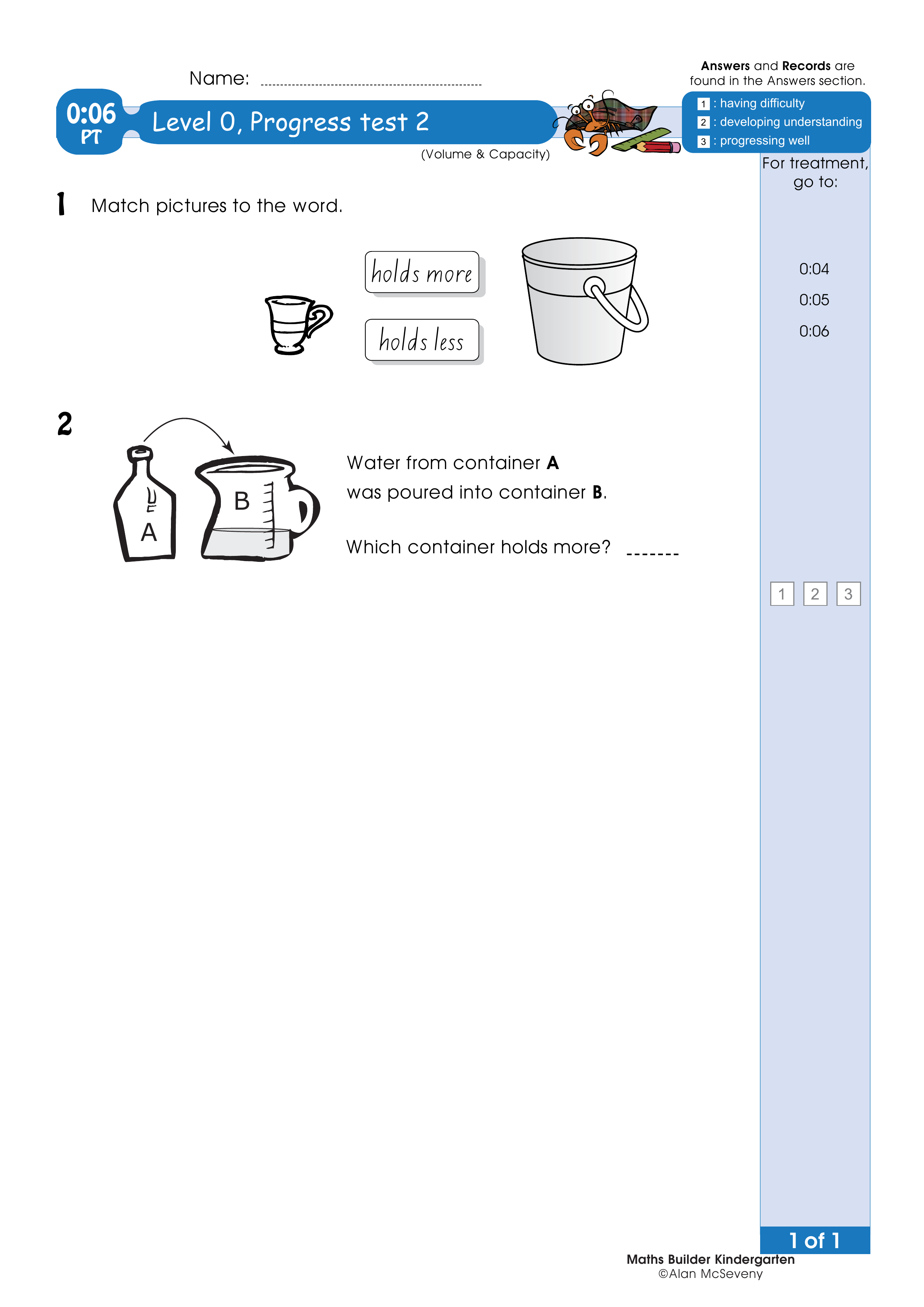 Progress test — worksheet preview