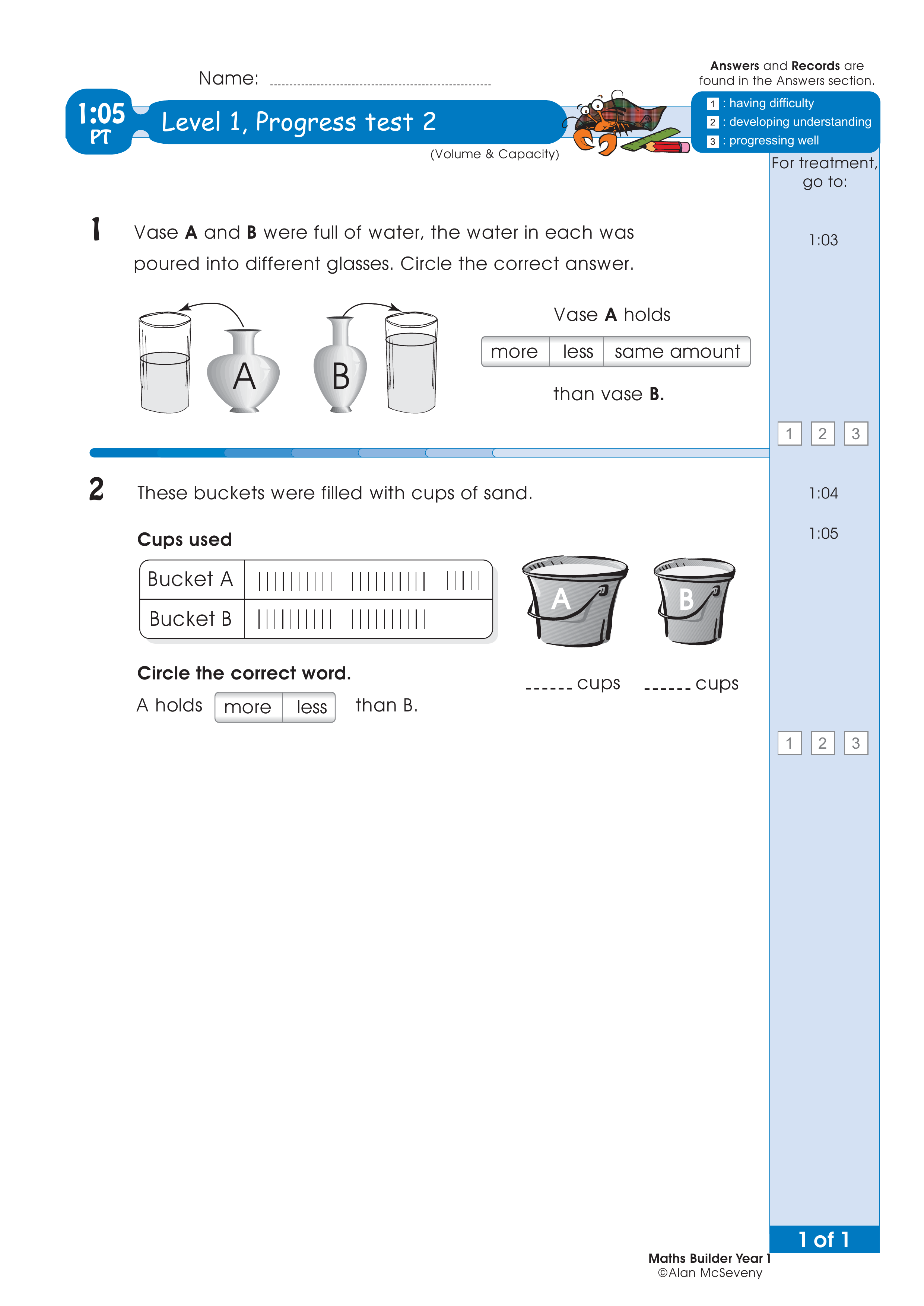 Progress test — worksheet preview