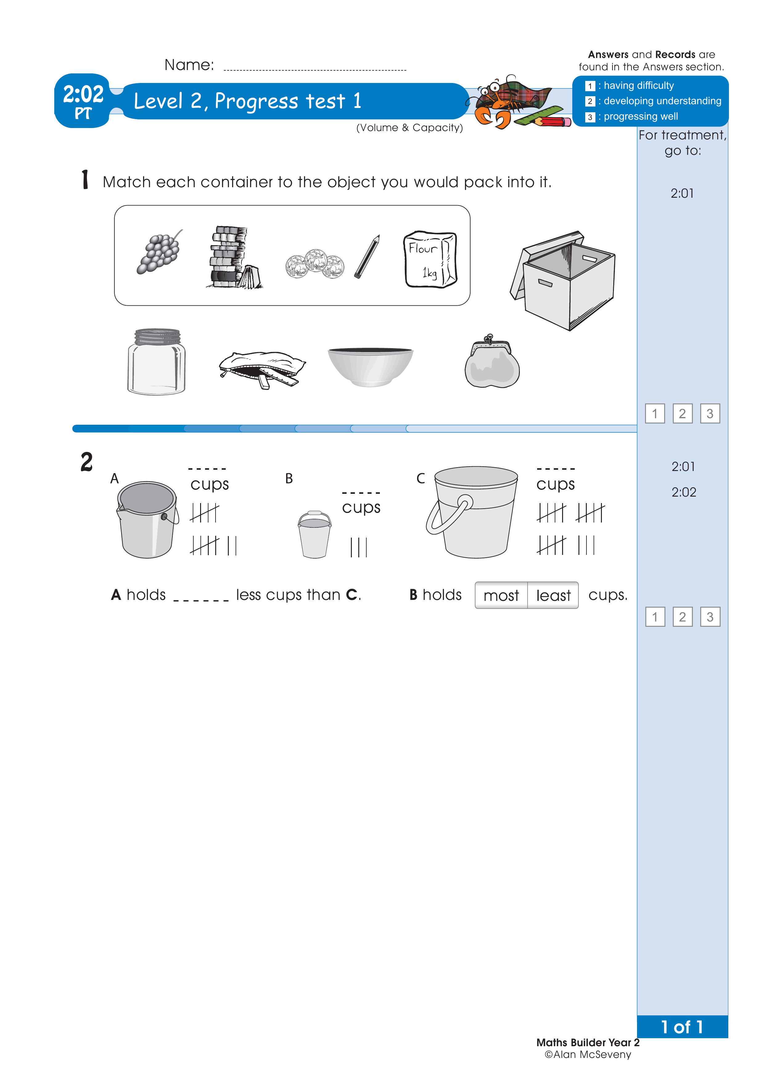Progress test — worksheet preview