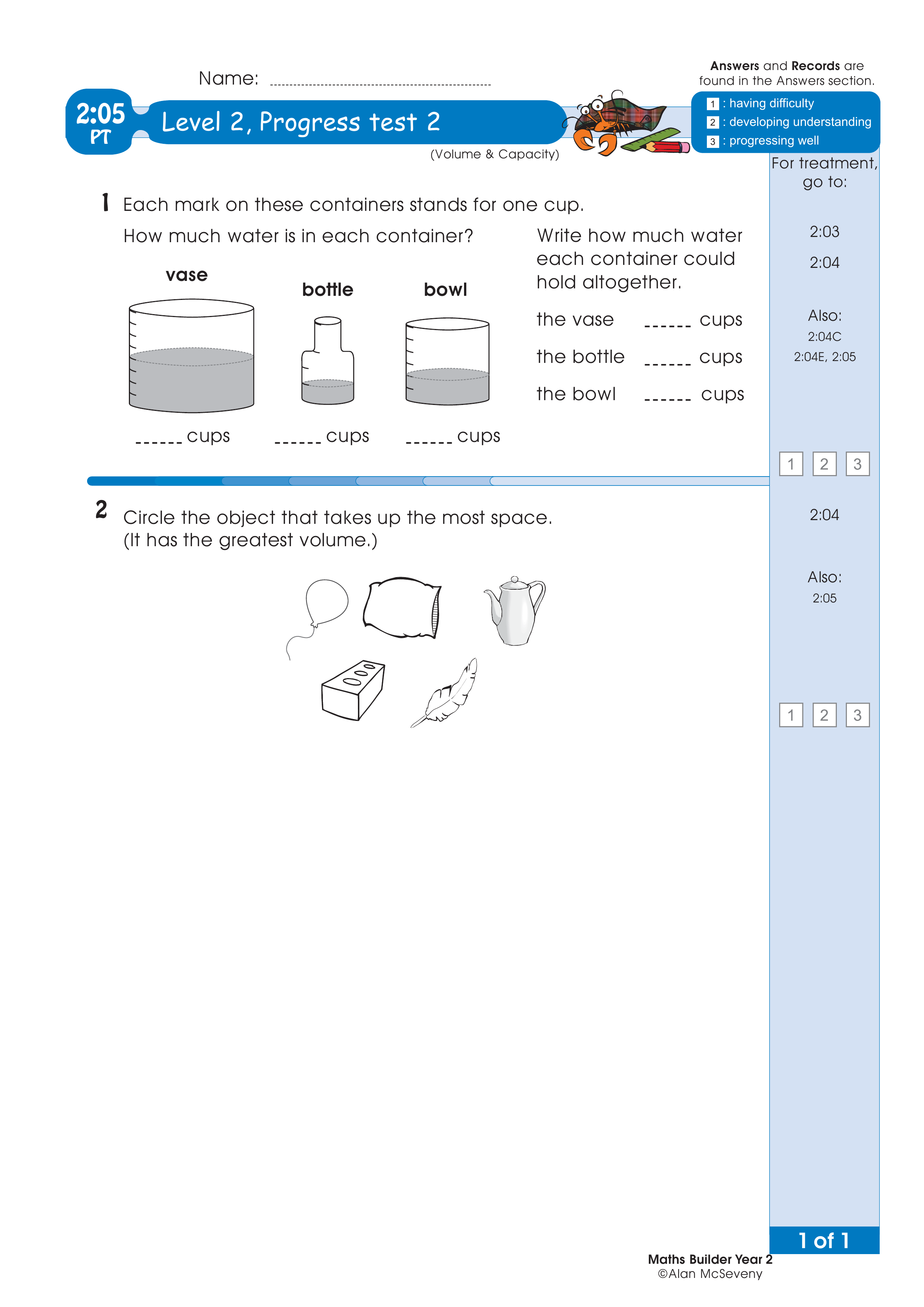 Progress test — worksheet preview