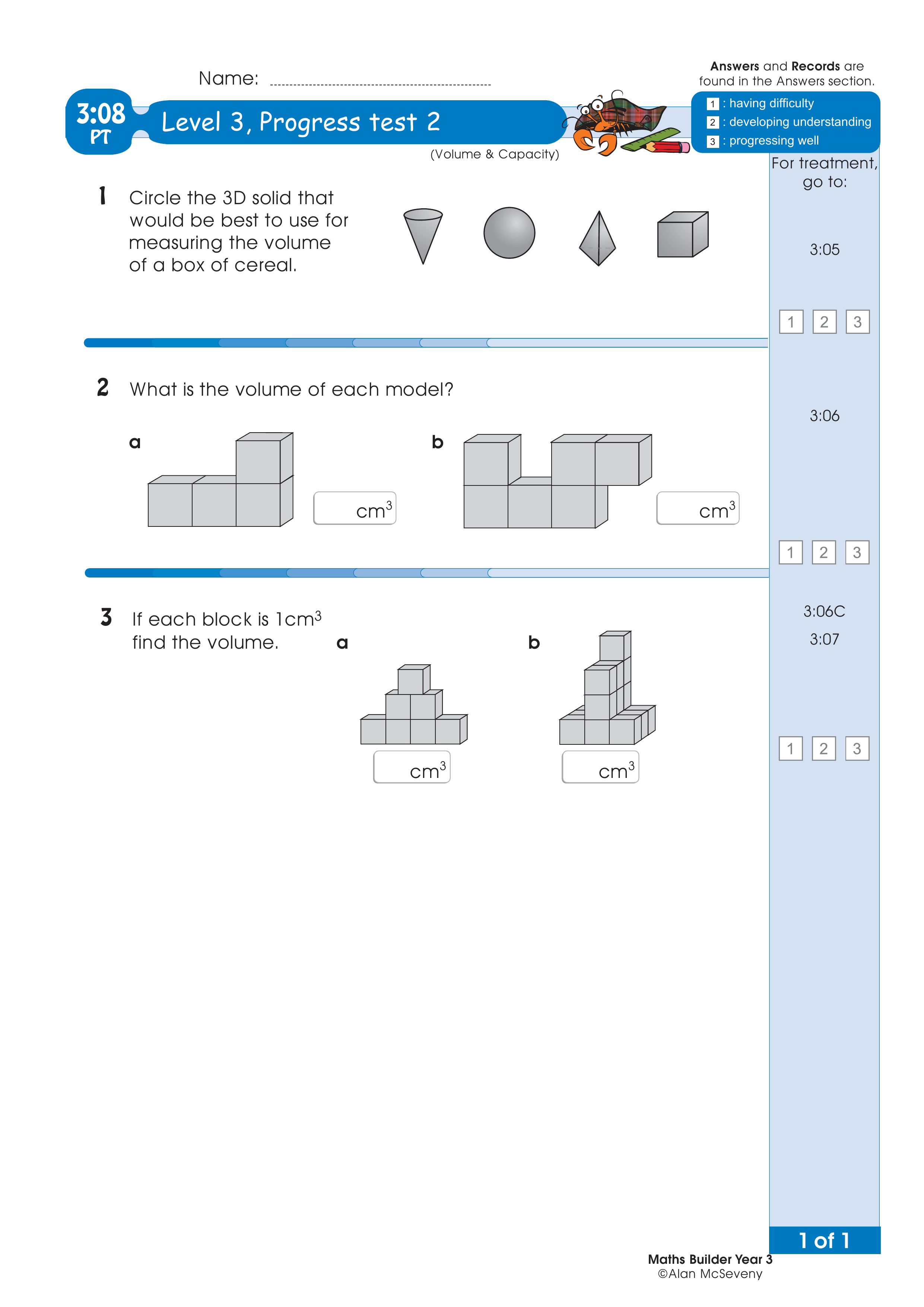 Progress test — worksheet preview