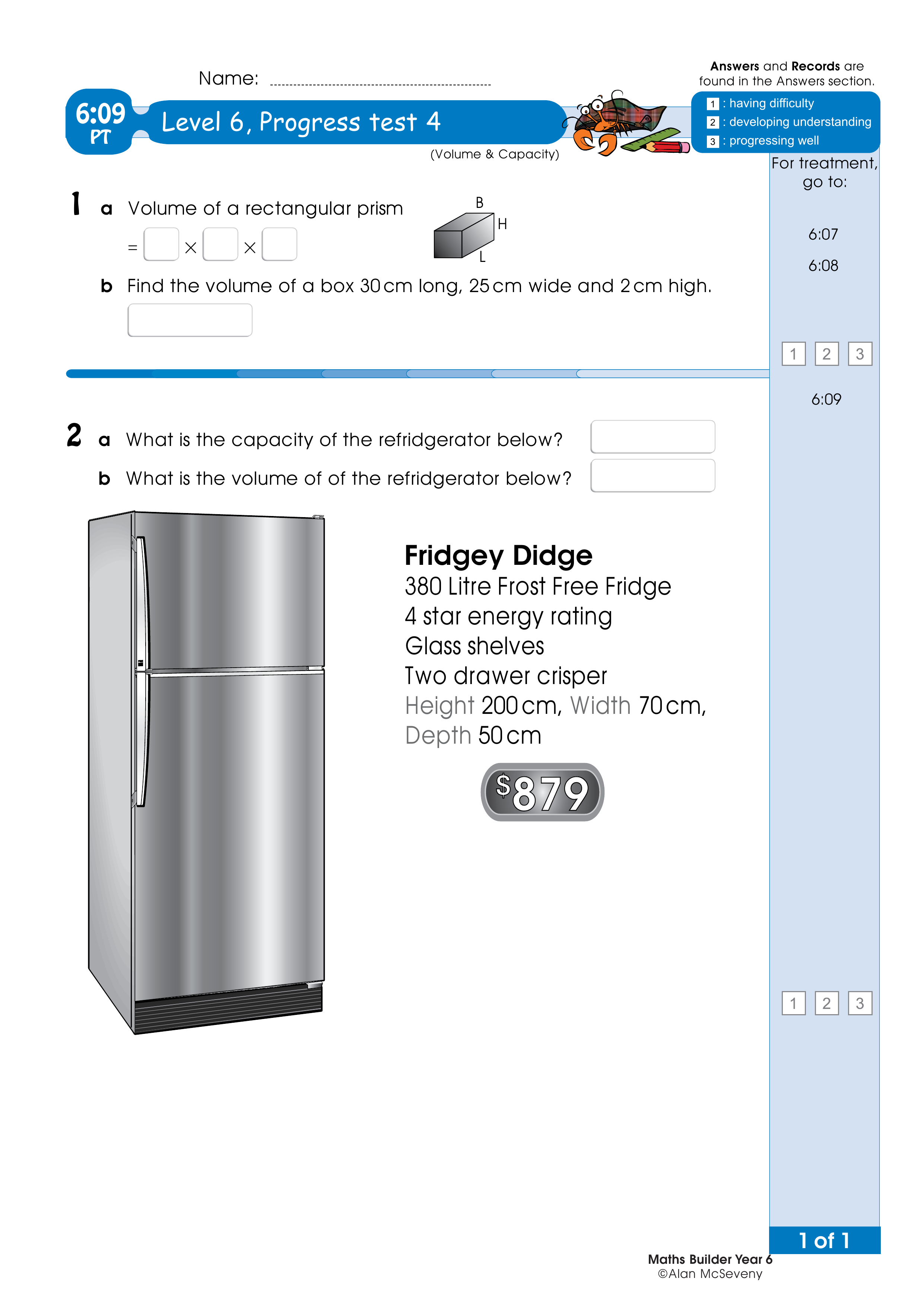 Progress test — worksheet preview