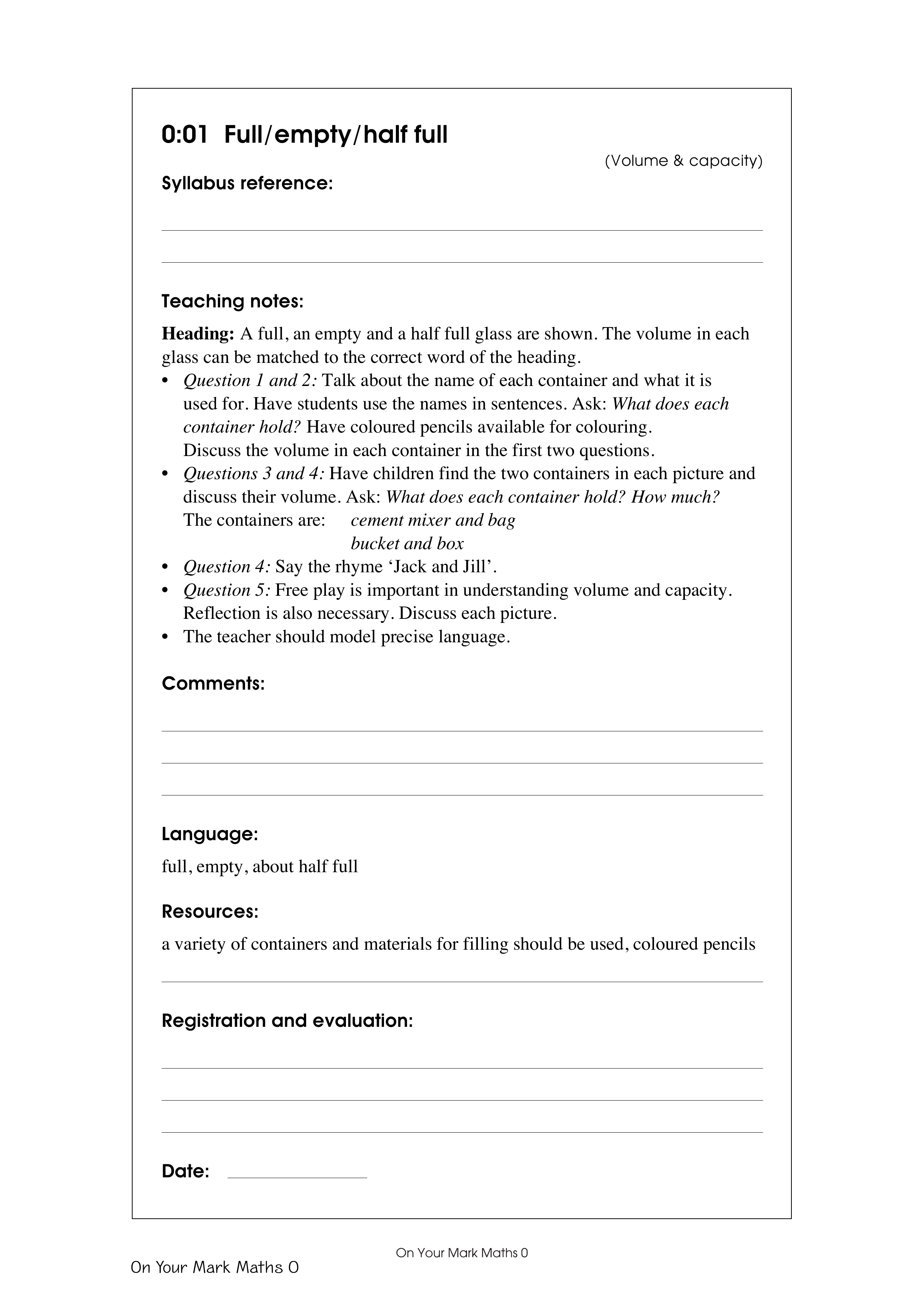 Full/empty/half full — worksheet preview