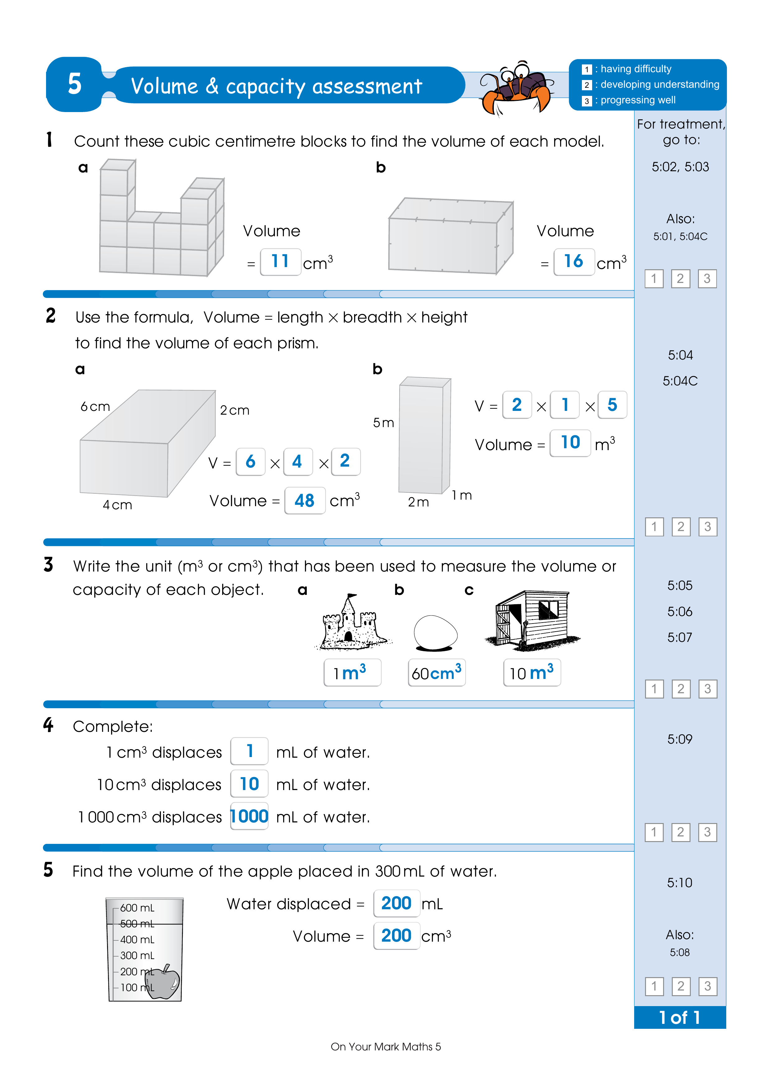 Assessment test answers — worksheet preview