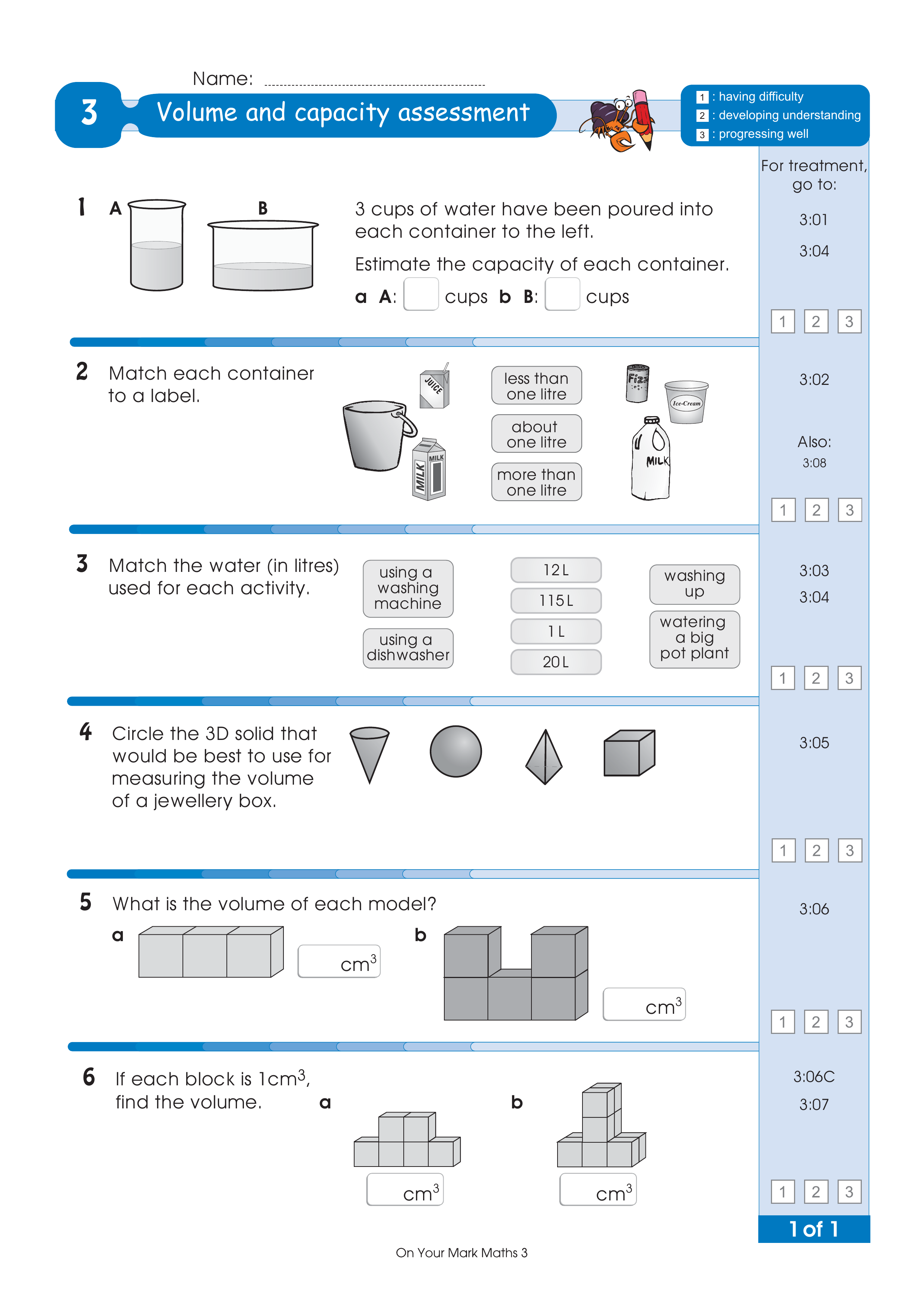 Assessment for the whole of Level 3 — worksheet preview