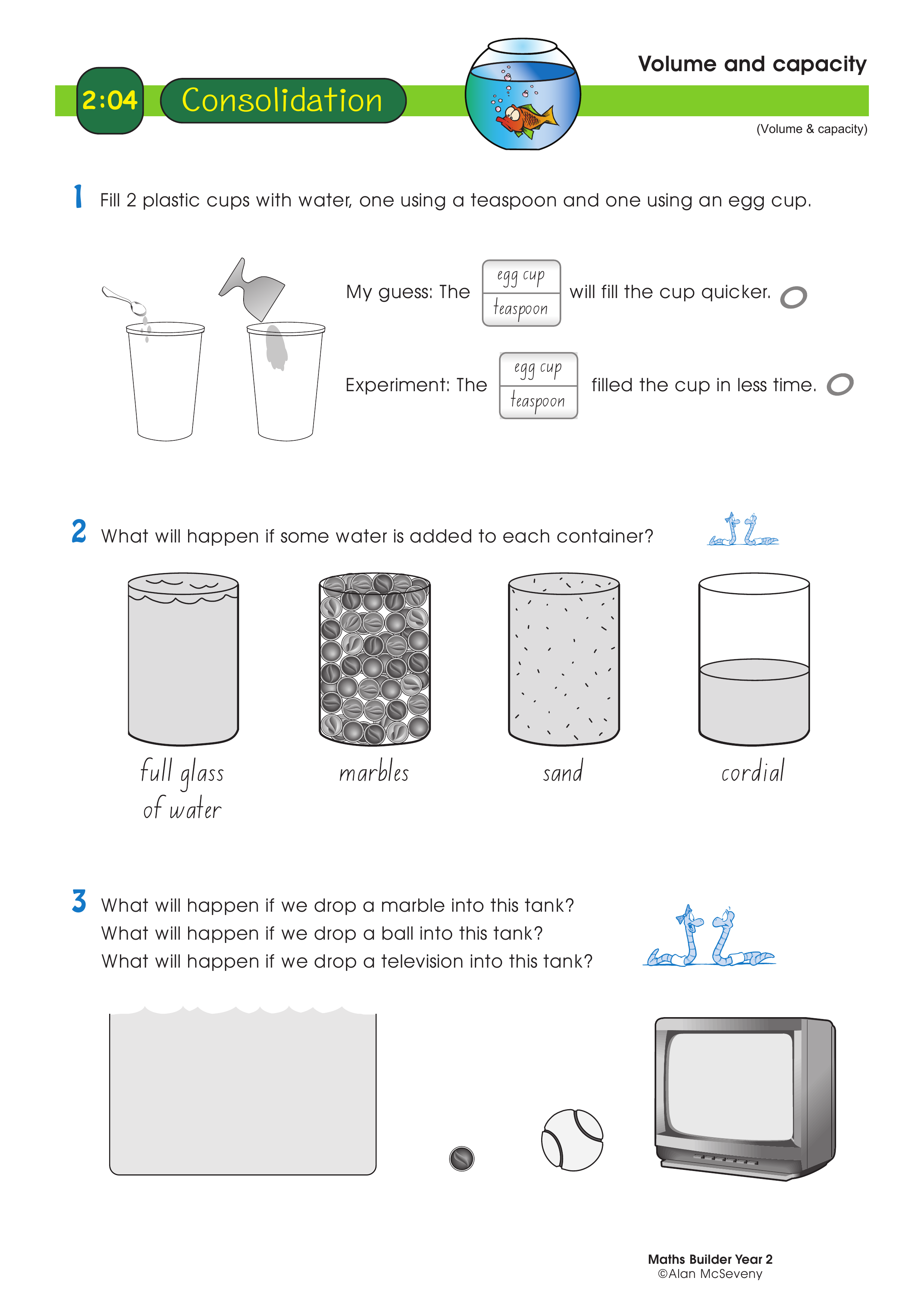 Volume and capacity — worksheet preview