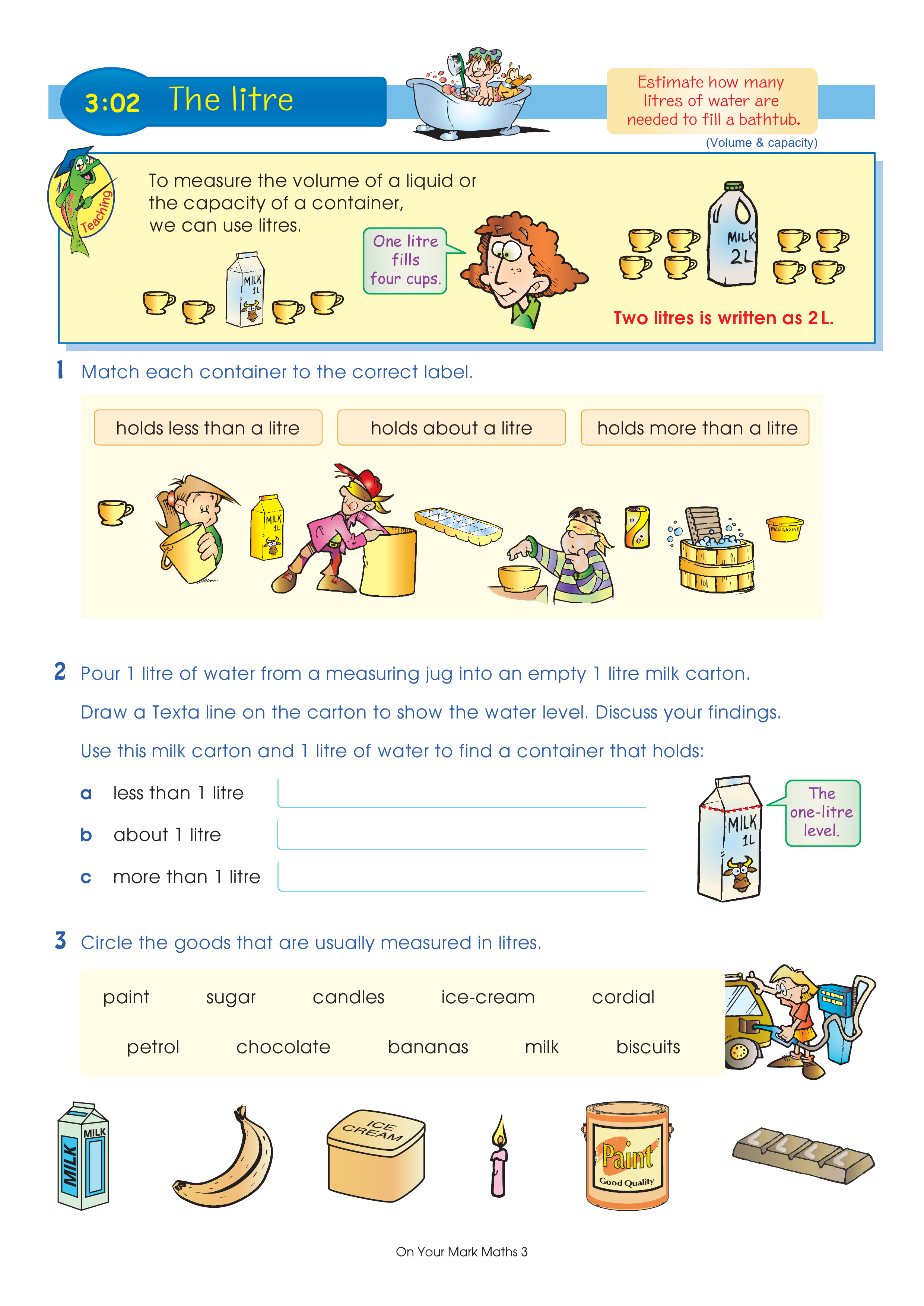 The litre — worksheet preview