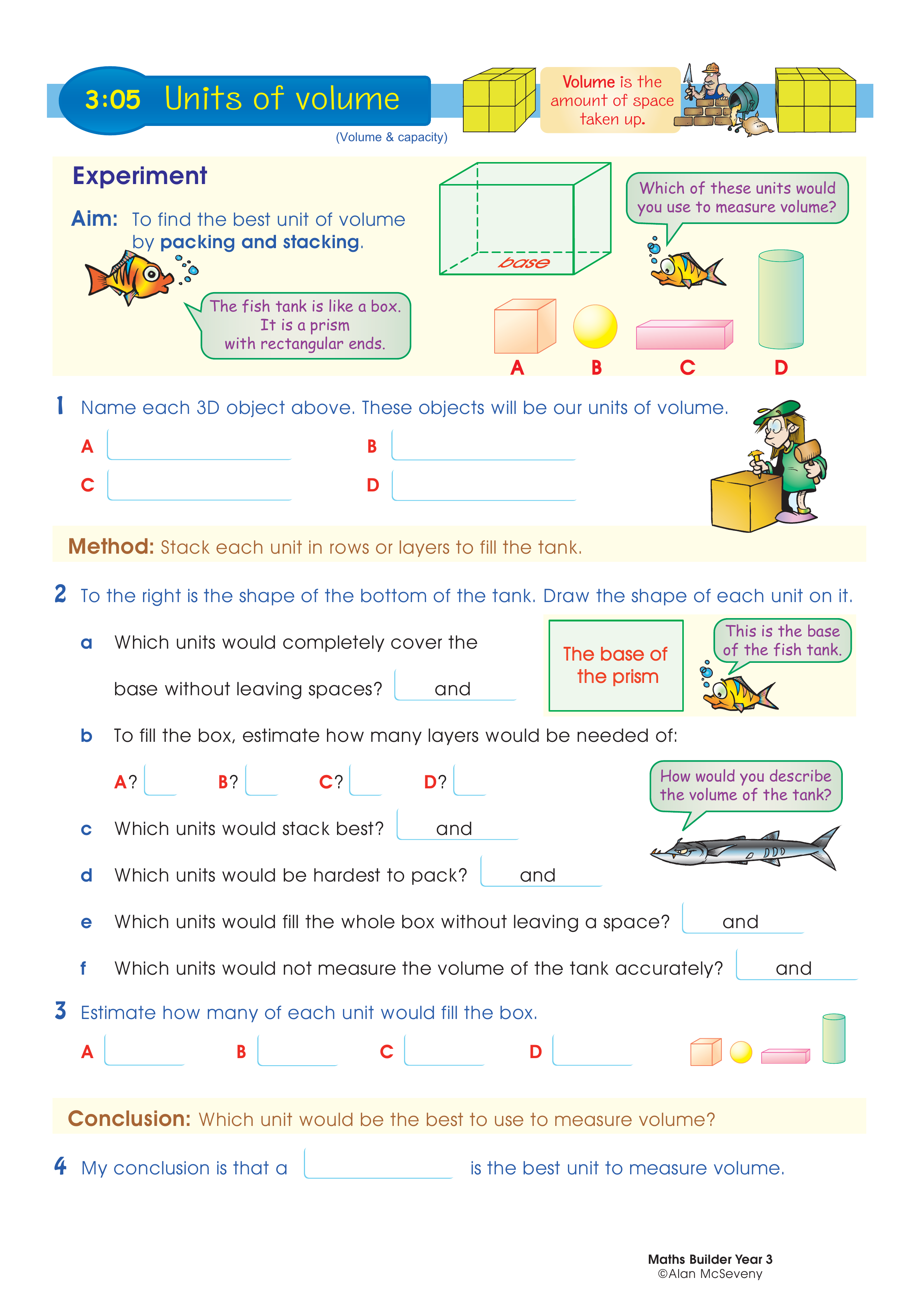 Units of volume — worksheet preview