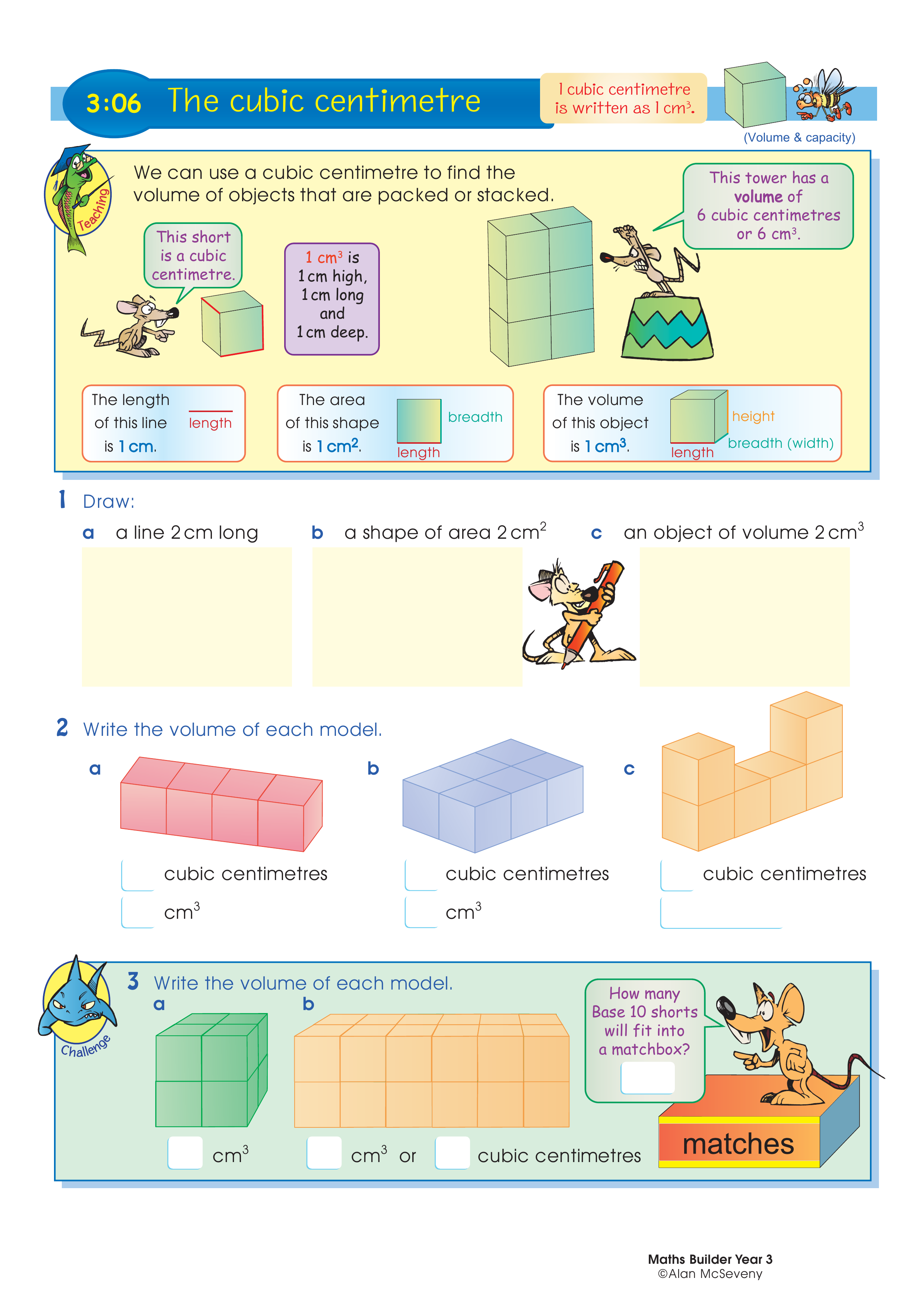 The cubic centimetre — worksheet preview