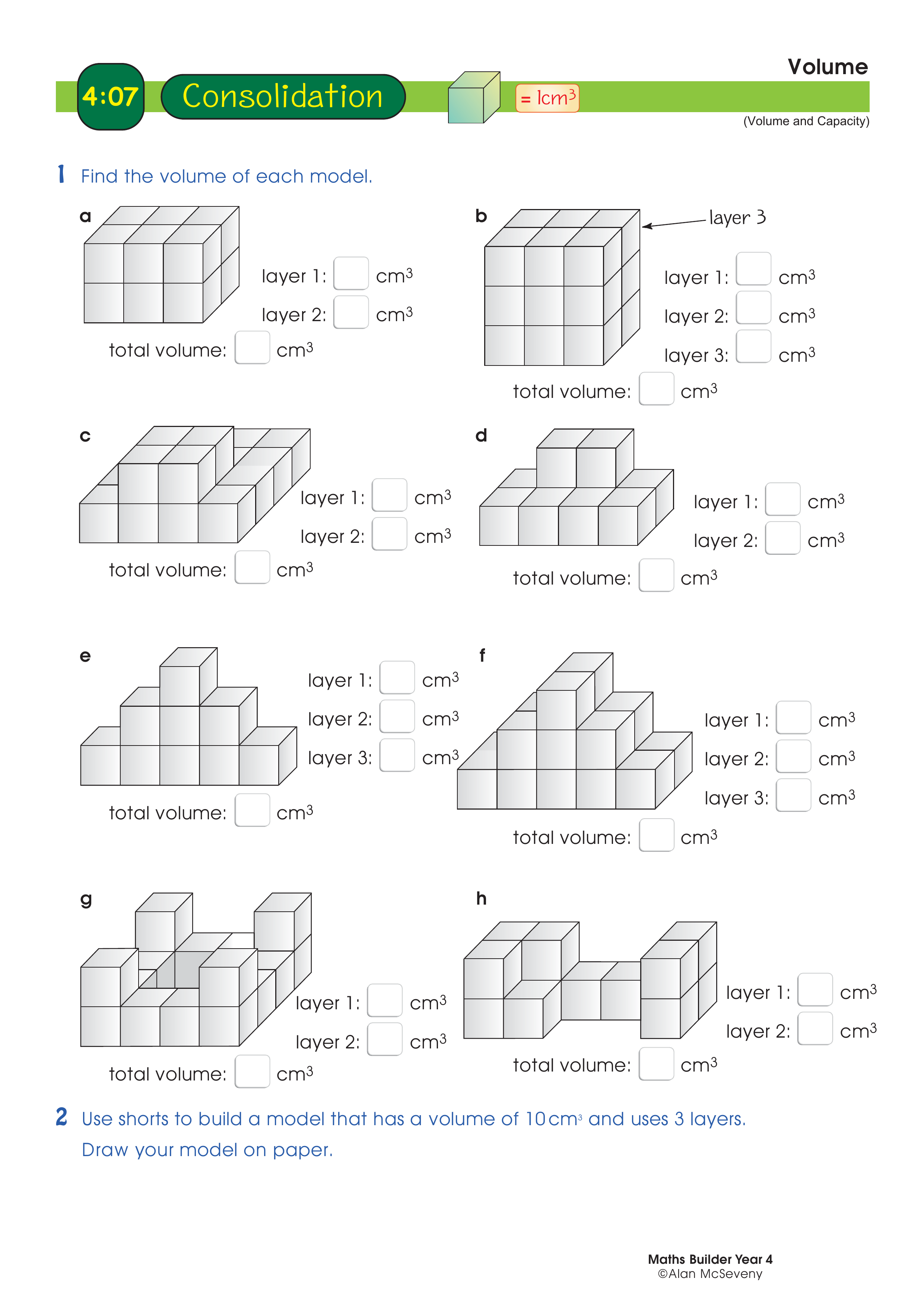 Volume — worksheet preview