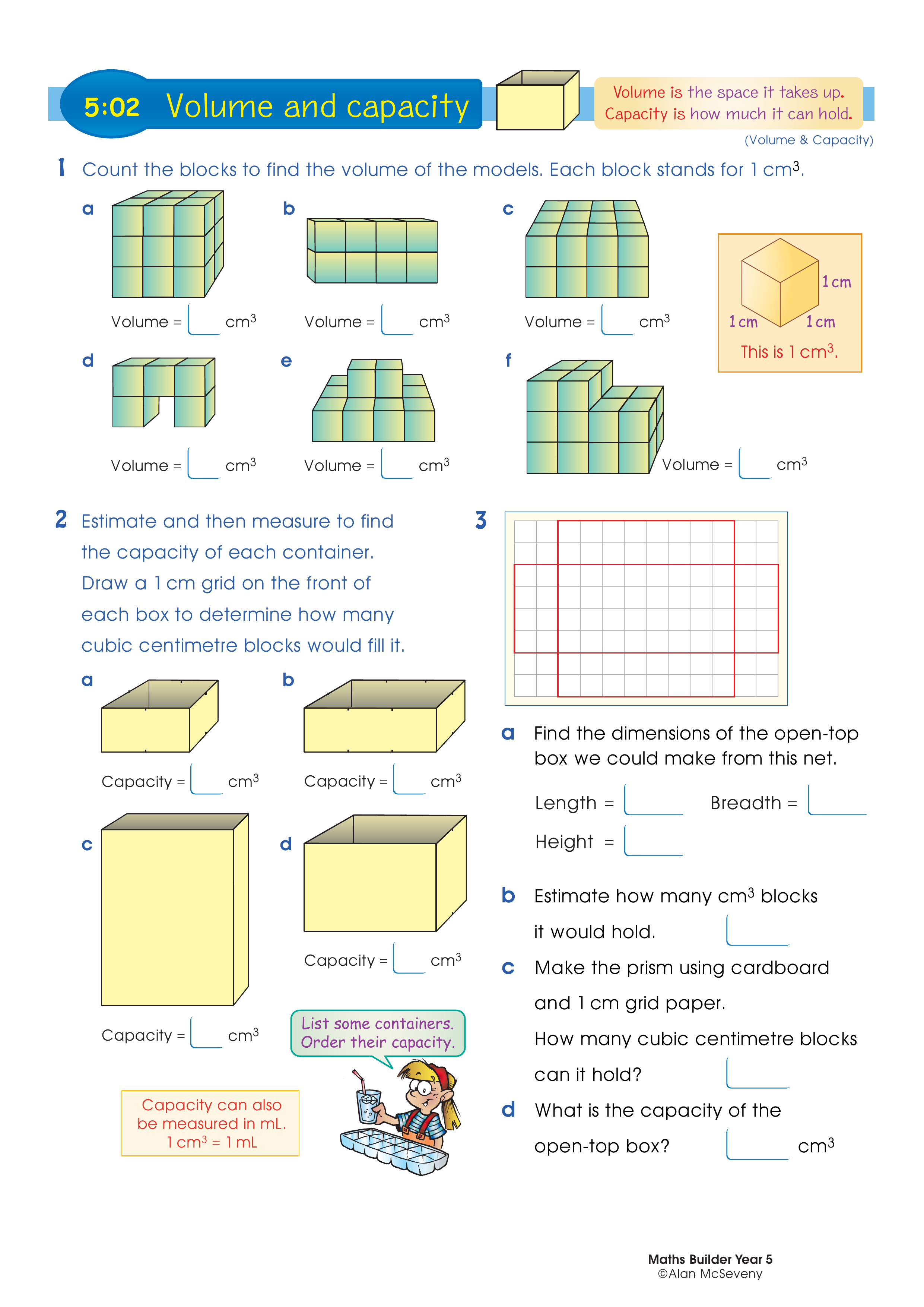 Volume and Capacity — worksheet preview