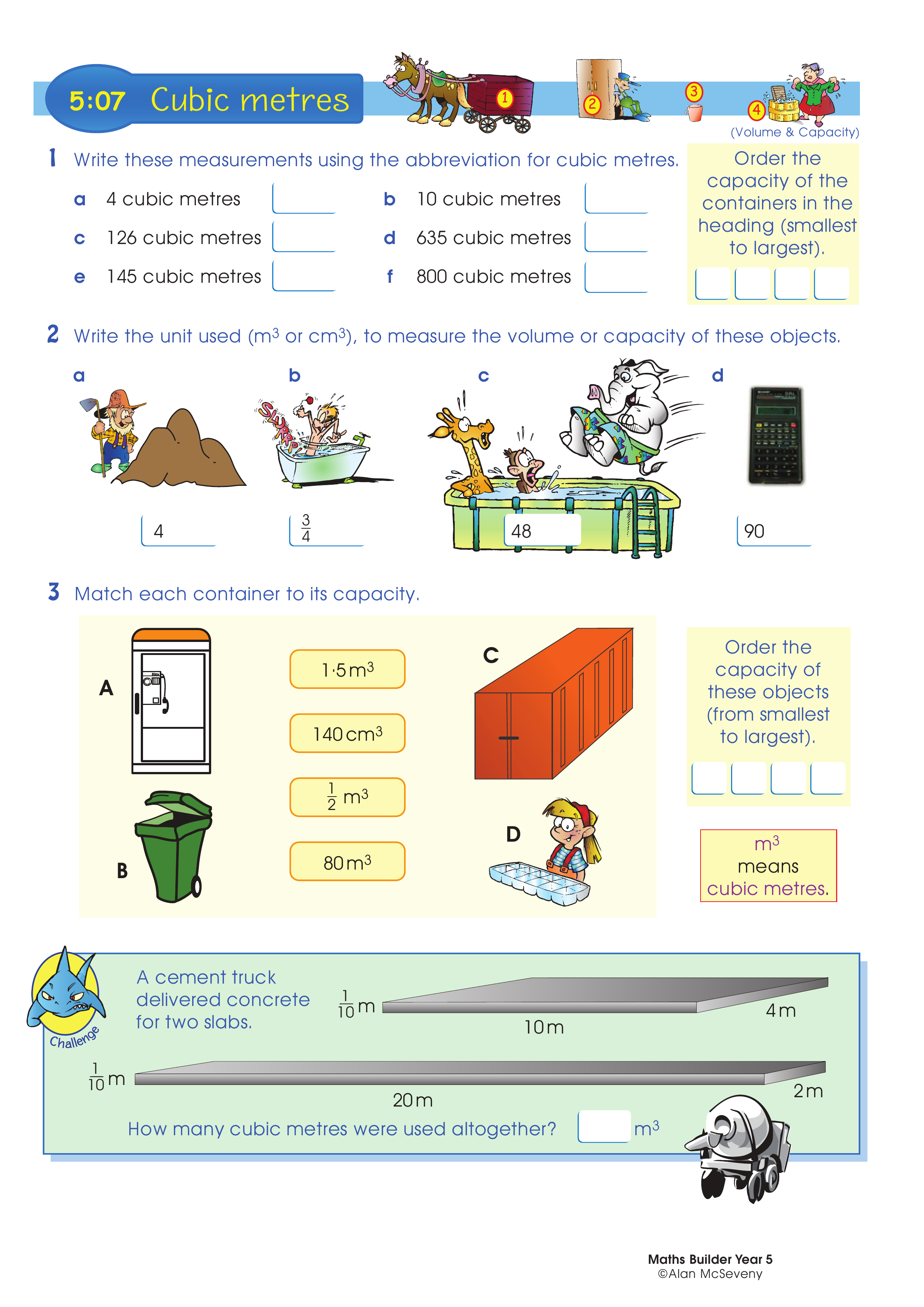 Cubic metres — worksheet preview