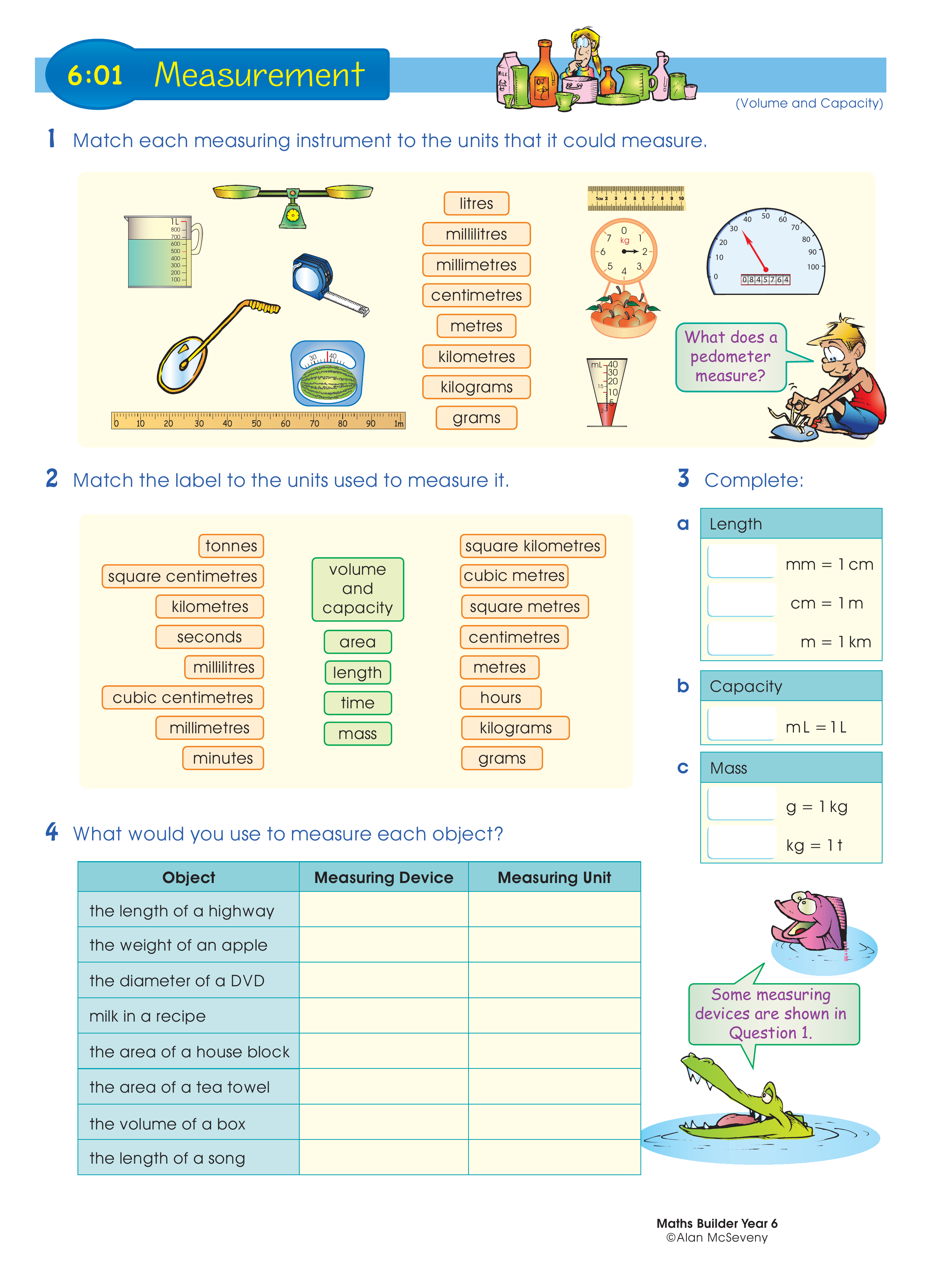 Measurement — worksheet preview