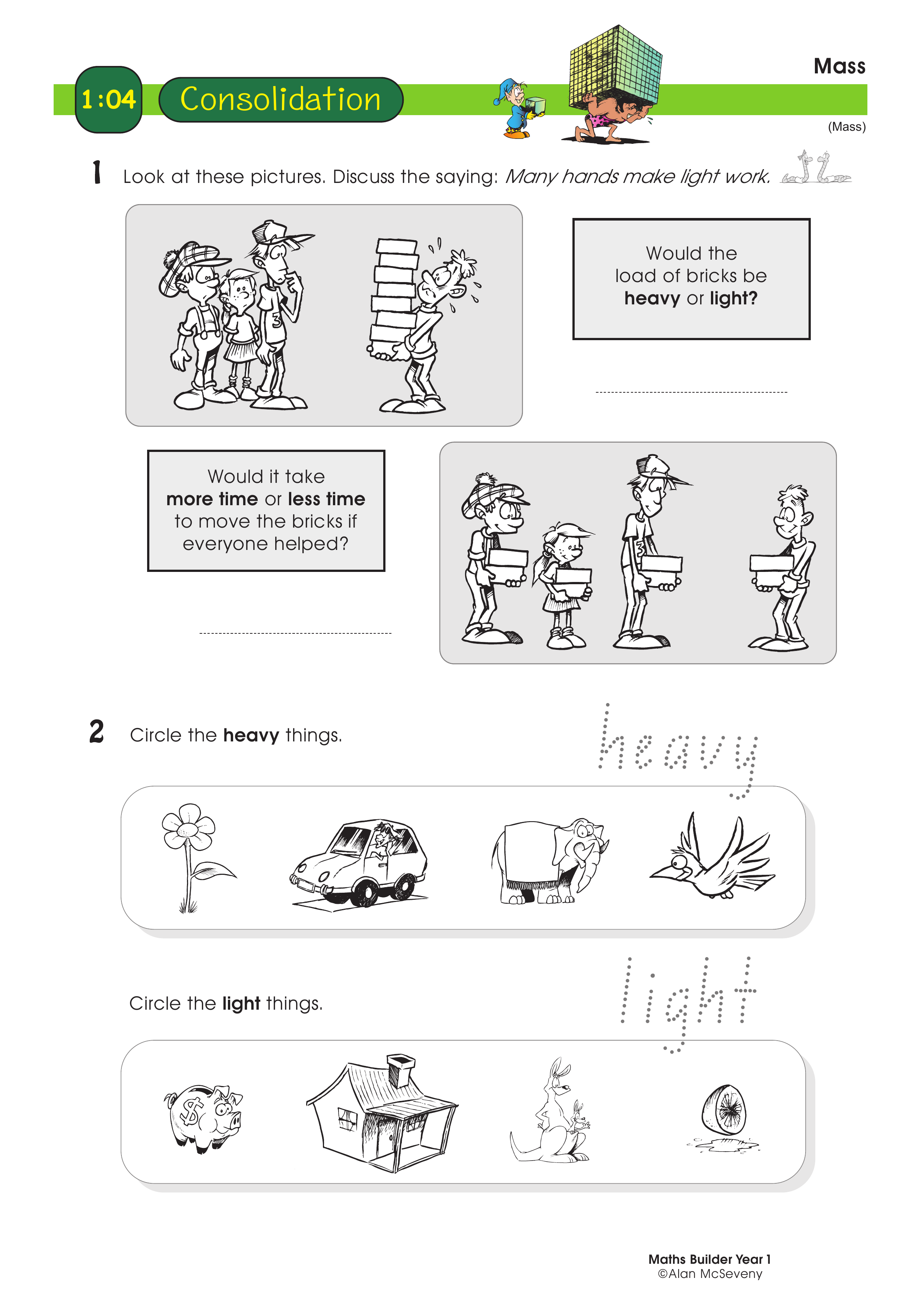 Mass — worksheet preview